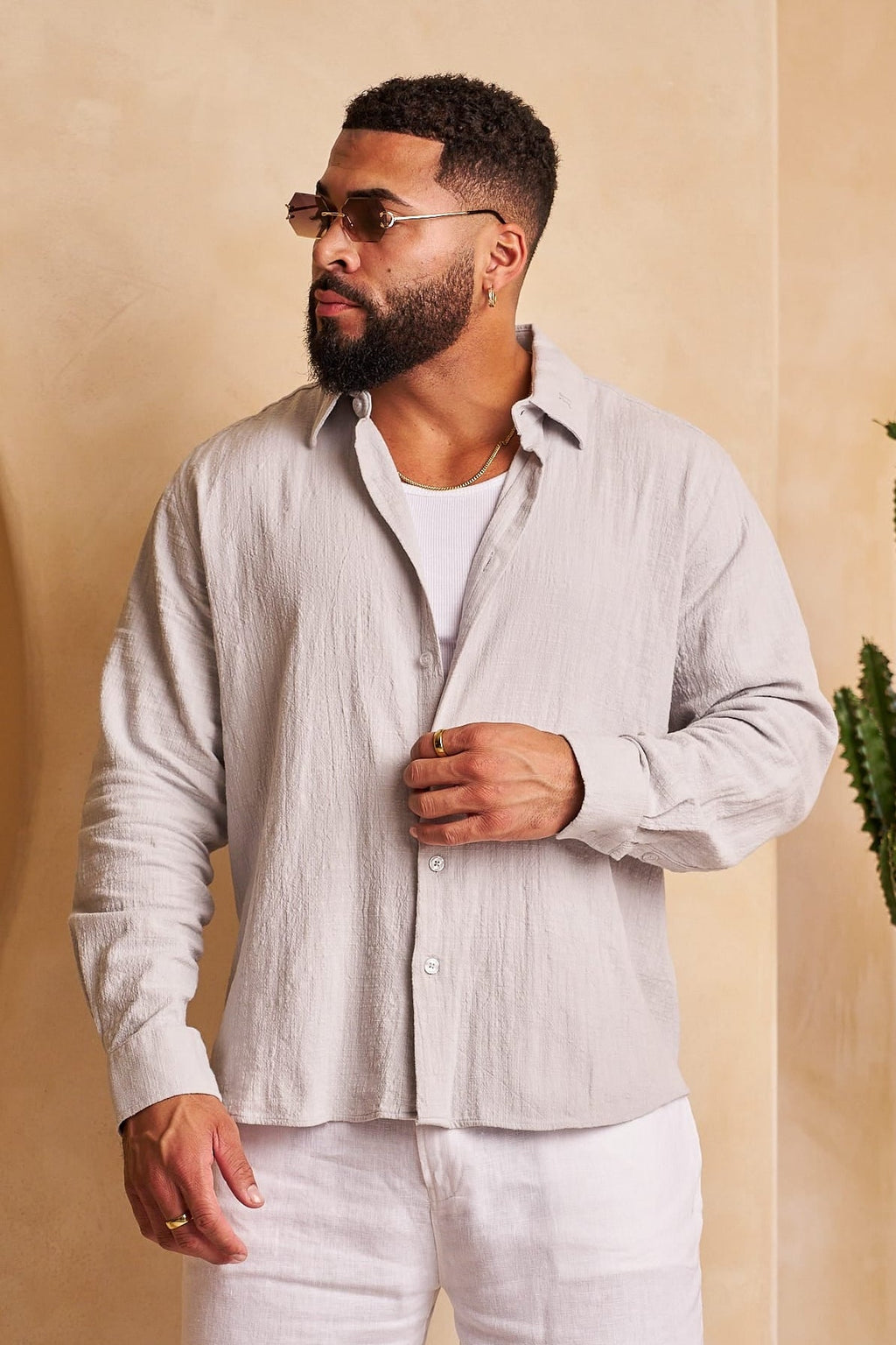 8095 - Cotton Linen Button-Ups — imagem 1