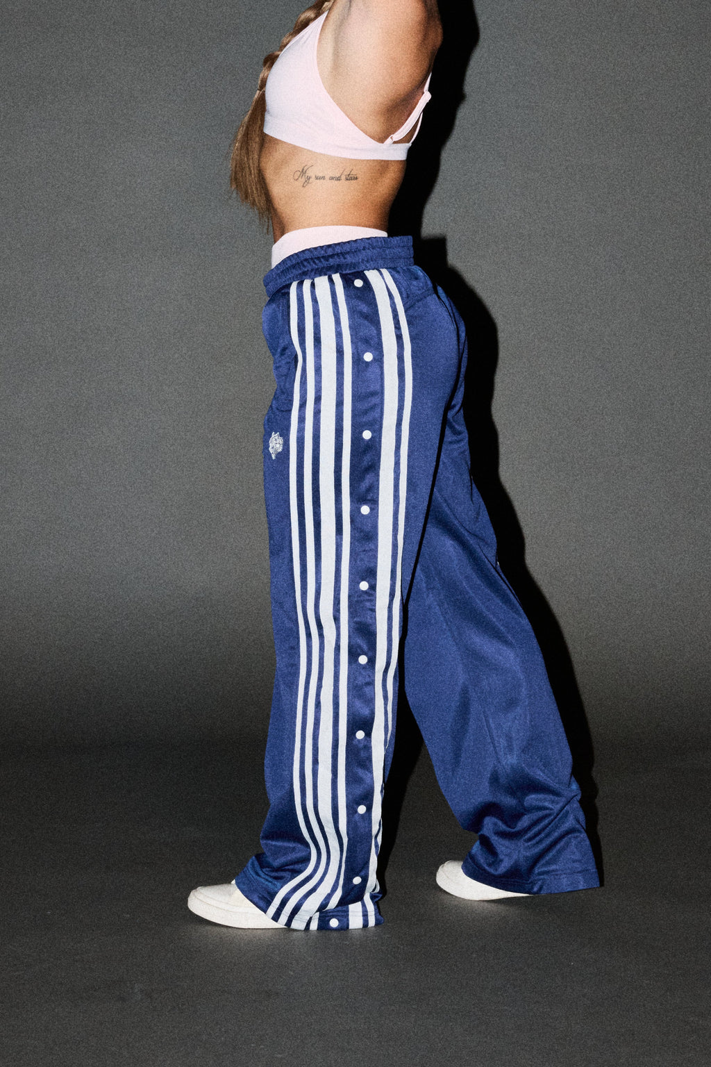 Dual Wolf Juliette Tearaway Track Pant In Navy - imagem 1