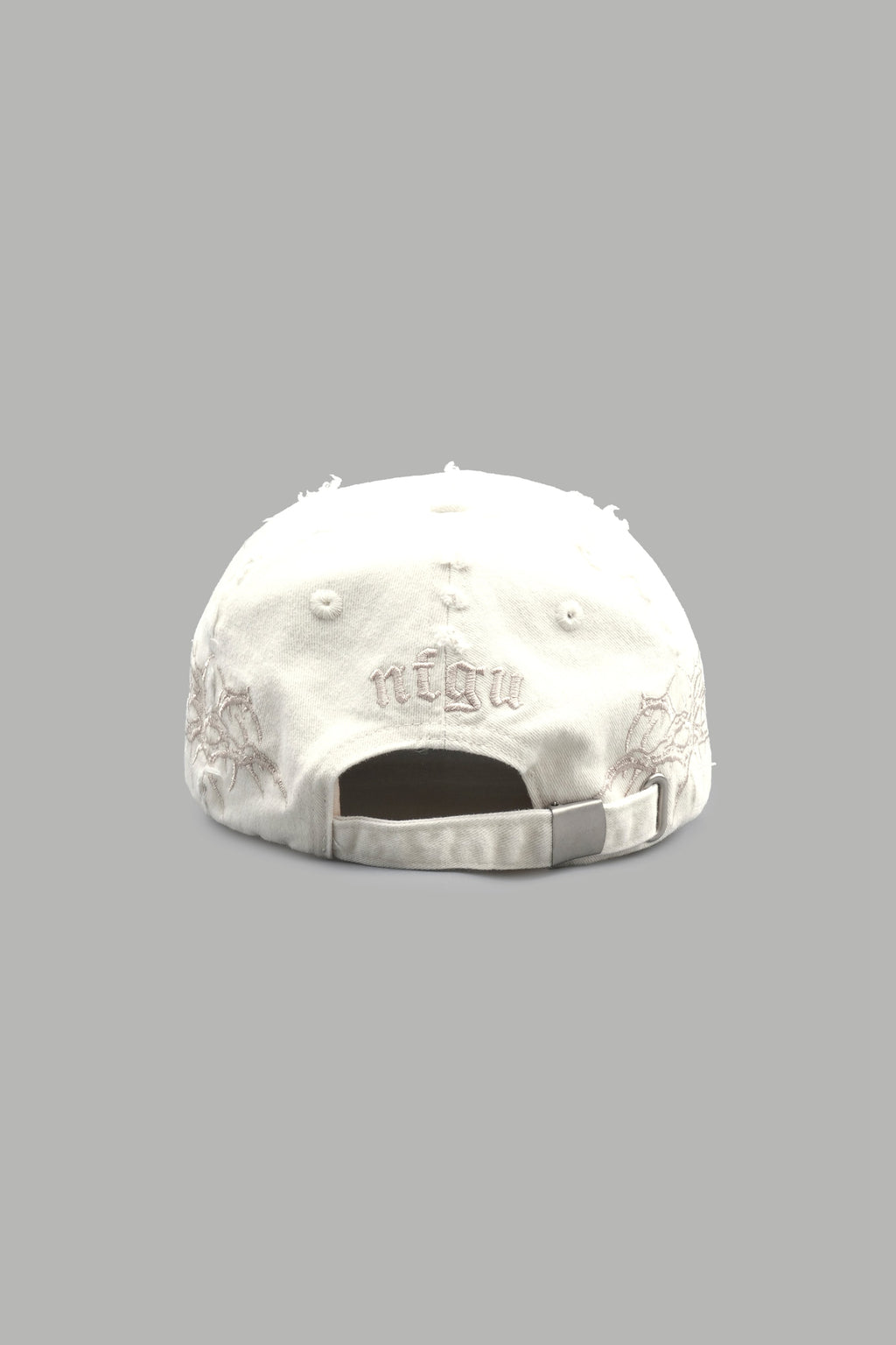 Wolf Head Distressed Dad Hat In Cream - imagem 2