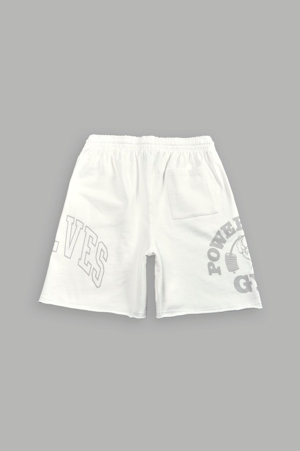 Powerhouse of the Wolves Grunge Brock Sweat Shorts in Cream — imagem 3