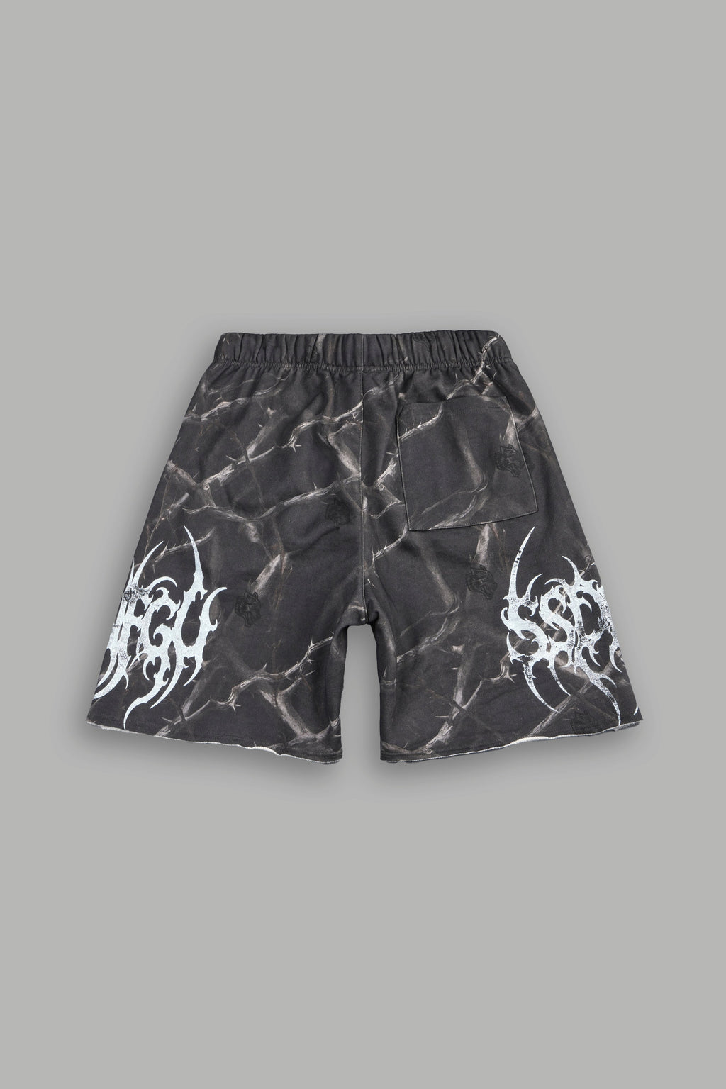 Ssddnfgu Raw Hem Oversized Post Lounge Sweat Shorts In Darc Thorns