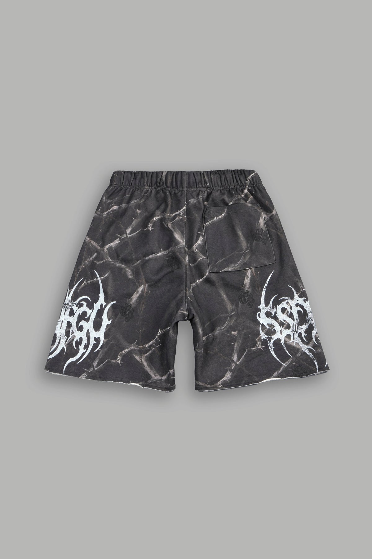 Ssddnfgu Raw Hem Oversized Post Lounge Sweat Shorts In Darc Thorns