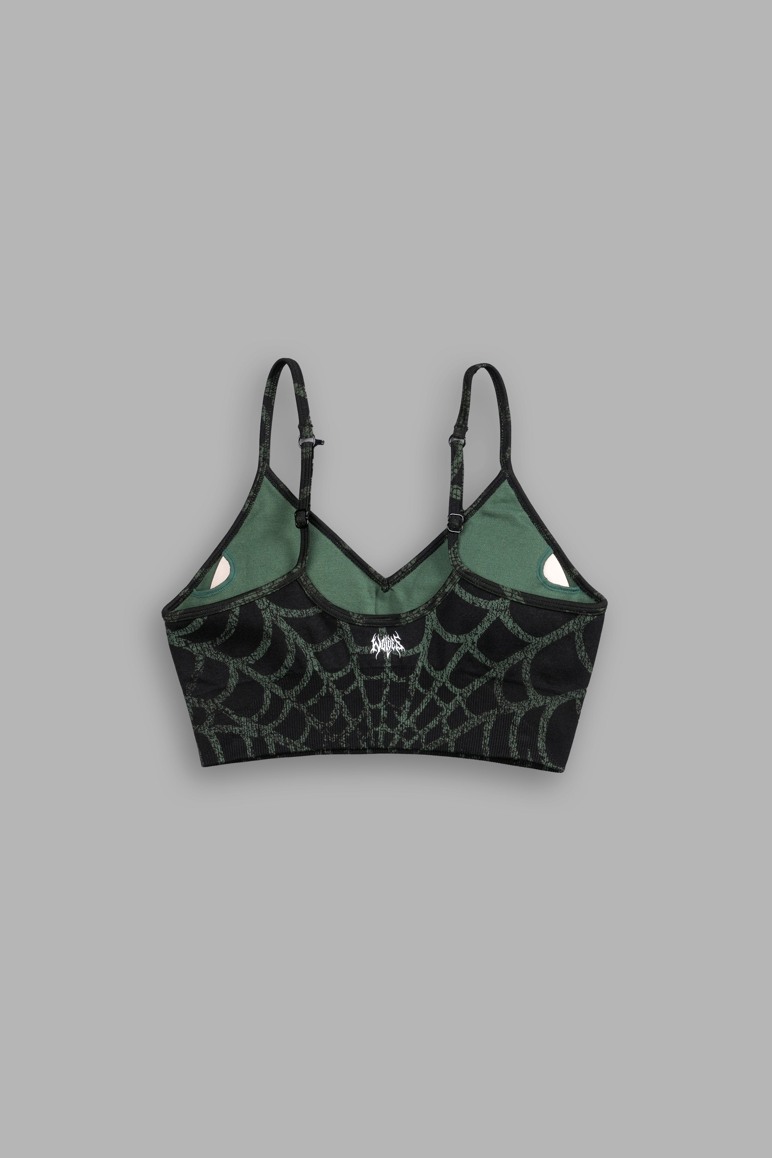 Hesh "Everson Seamless" Sports Bra in Black/Green Symbiote Web — imagem 7