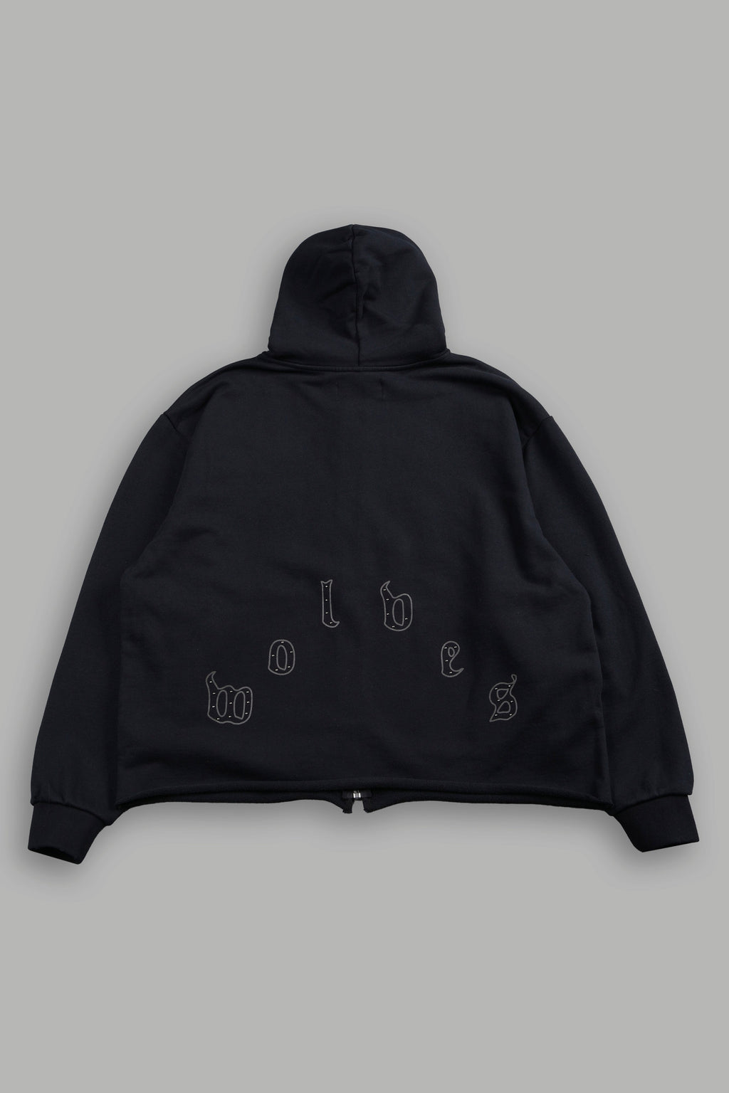 Darc Heaven Distressed Grunge Mid Length Raw Hem Zip Hoodie In Black