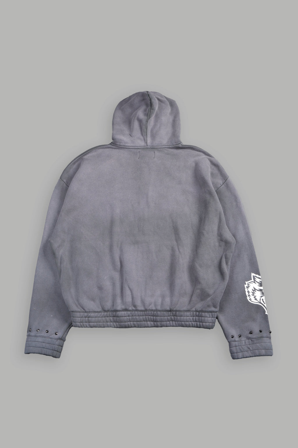 Studded Mantra Chambers Zip Hoodie In Slate Gray Super Sun Fade
