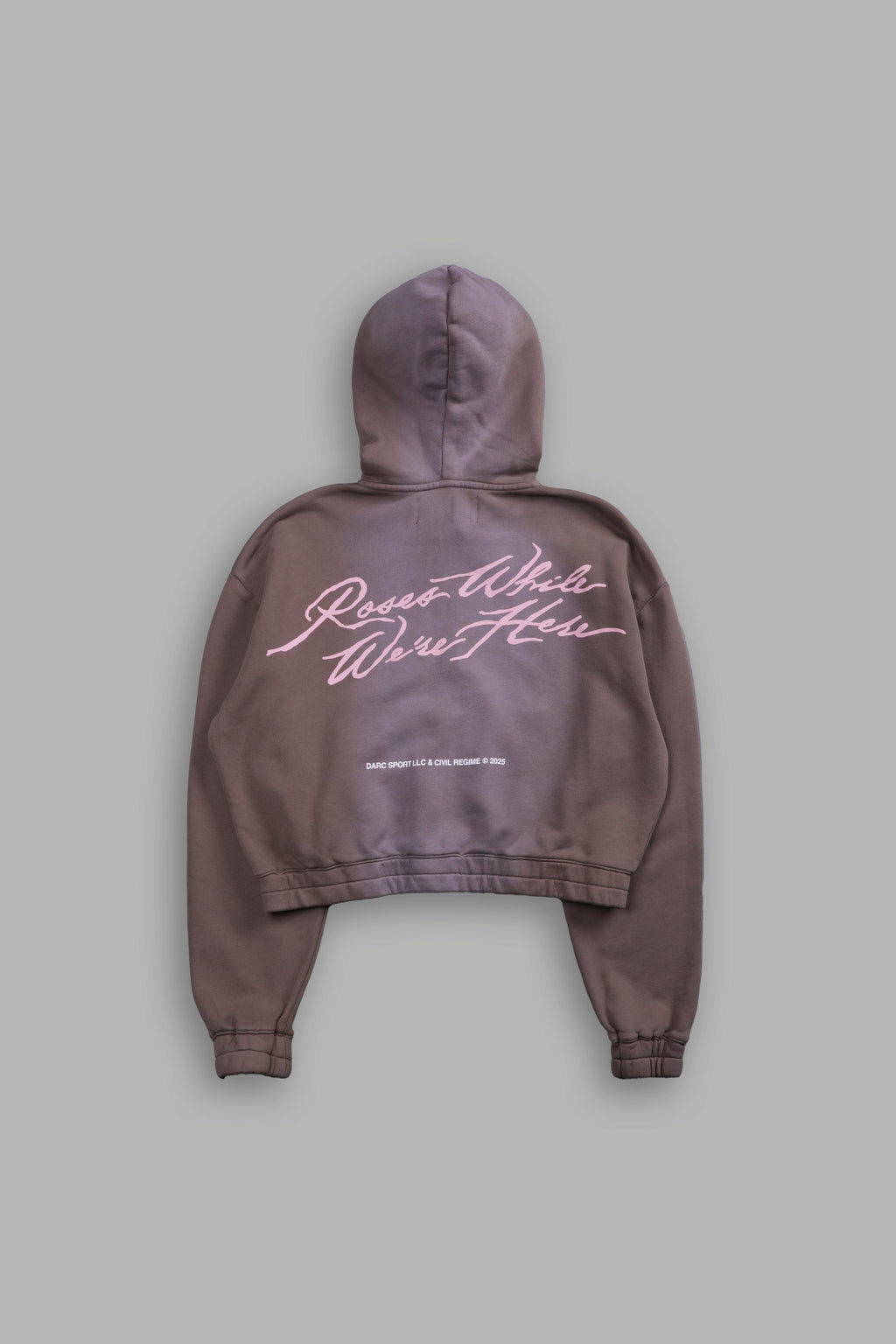 Roses While We're Here "Chambers" (Cropped) Zip Hoodie in Mojave Brown Sun Fade — imagem 4