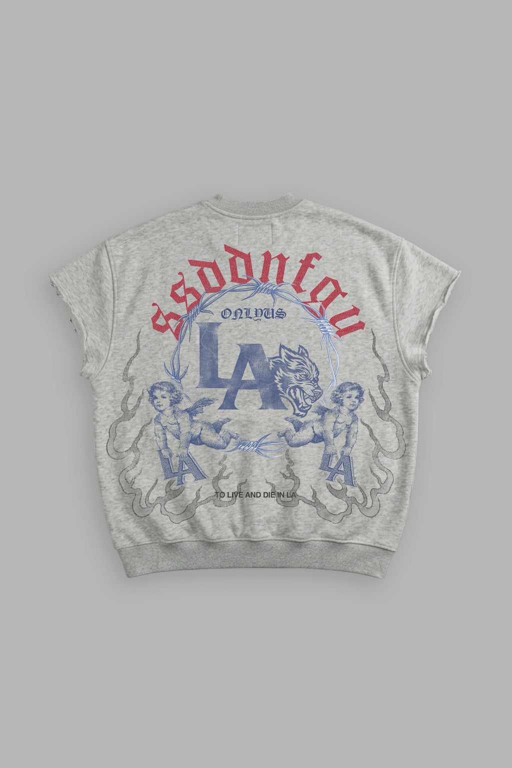 La Heritage Cap Sleeve London Crewneck in Light Athletic Gray — imagem 1