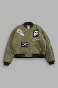 Jason Frvr Cloud Quilted Reversible Bomber Jacket In Dover Green/Taupe