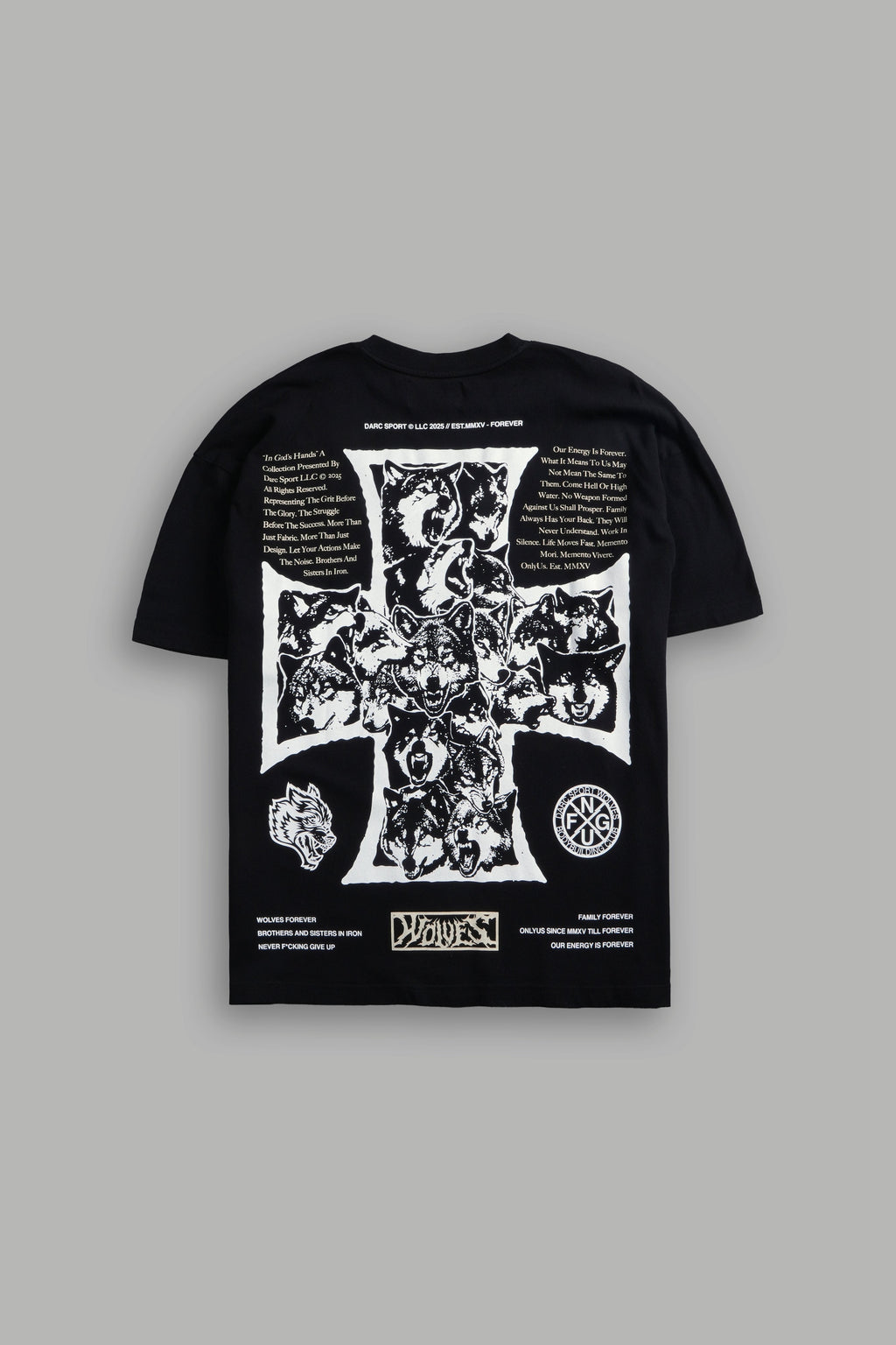 Iron Wolf Pack "Premium" Oversized Tee in Black - imagem 1
