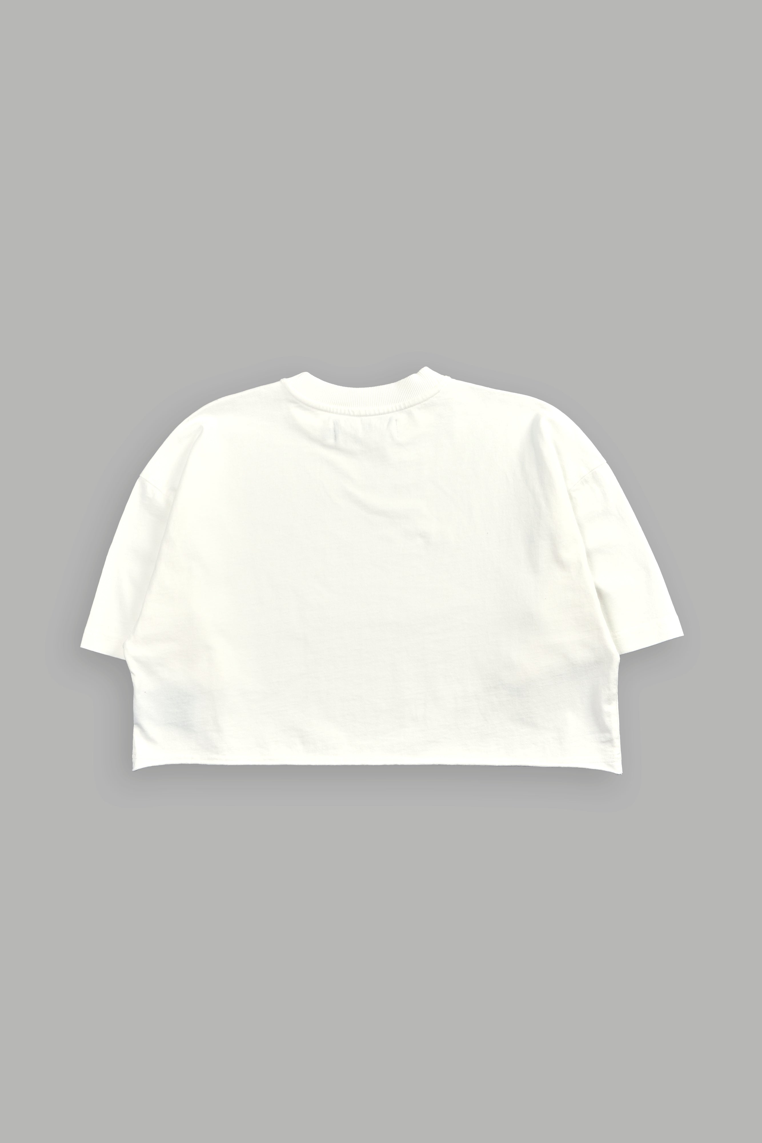 Viking Cherub "Grunge" Oversized (Cropped) Tee in Cream — imagem 4