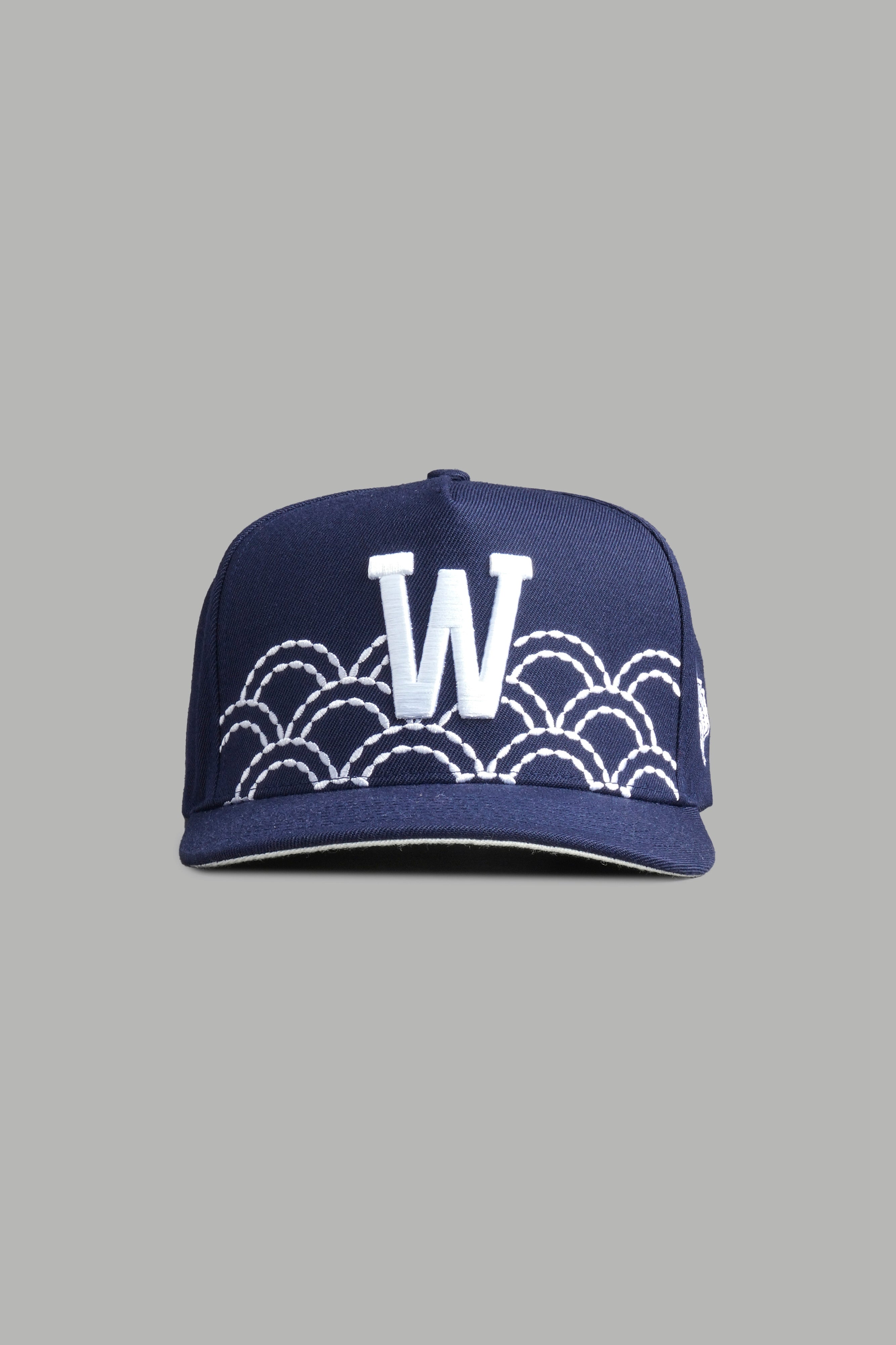 Sashiko Waves A Frame Snapback in Royal Navy — imagem 1