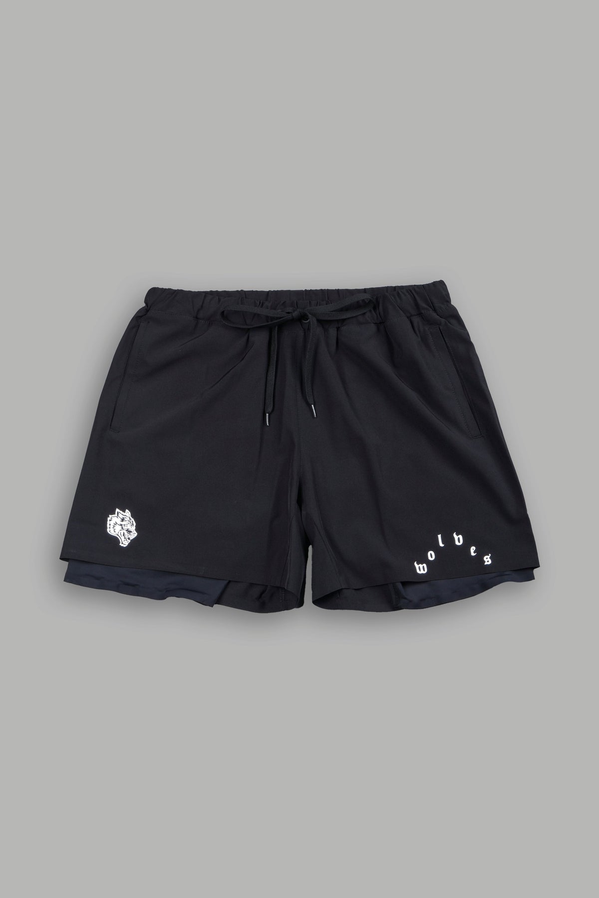 Wolf Pyramid Compression Shorts In Black - imagem 1