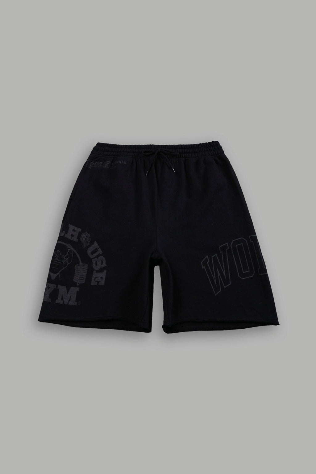 Powerhouse of the Wolves Grunge Brock Sweat Shorts in Black — imagem 1