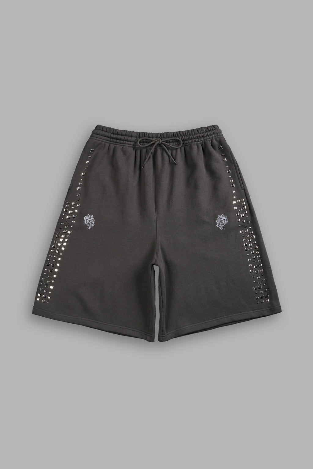 Dual Stud Oversized Osiris Sweat Shorts in Wolf Gray — imagem 1