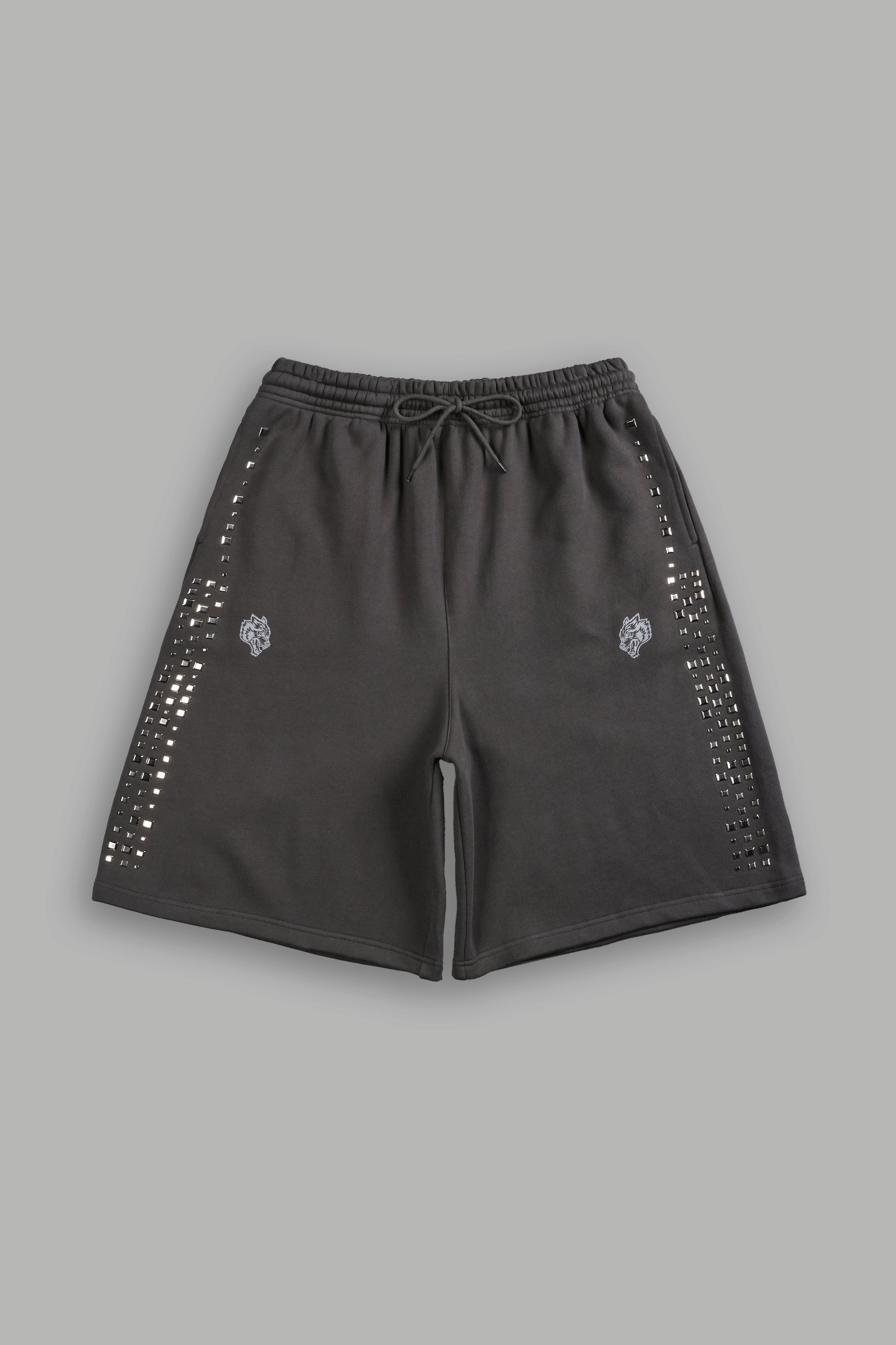 Dual Stud Oversized Osiris Sweat Shorts in Wolf Gray — imagem 1