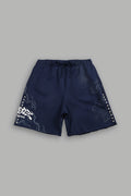 Kokuryu Grunge Oversized Raw Hem Post Lounge Sweat Shorts in Navy — imagem 1