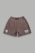 Studded Midnight Wolves Oversized Post Lounge Sweat Shorts in Mojave Brown Drift Wash — imagem 1