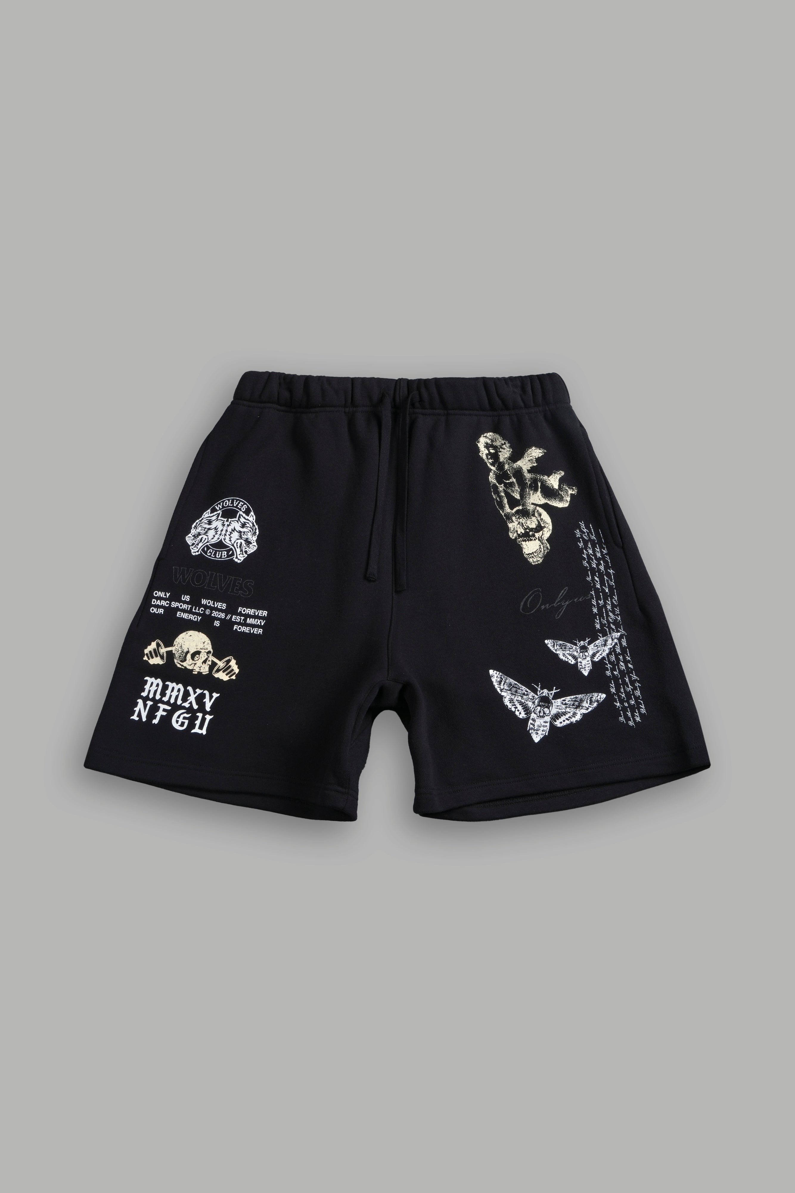 Hollow Virtue Post Lounge Sweat Shorts in Black — imagem 1
