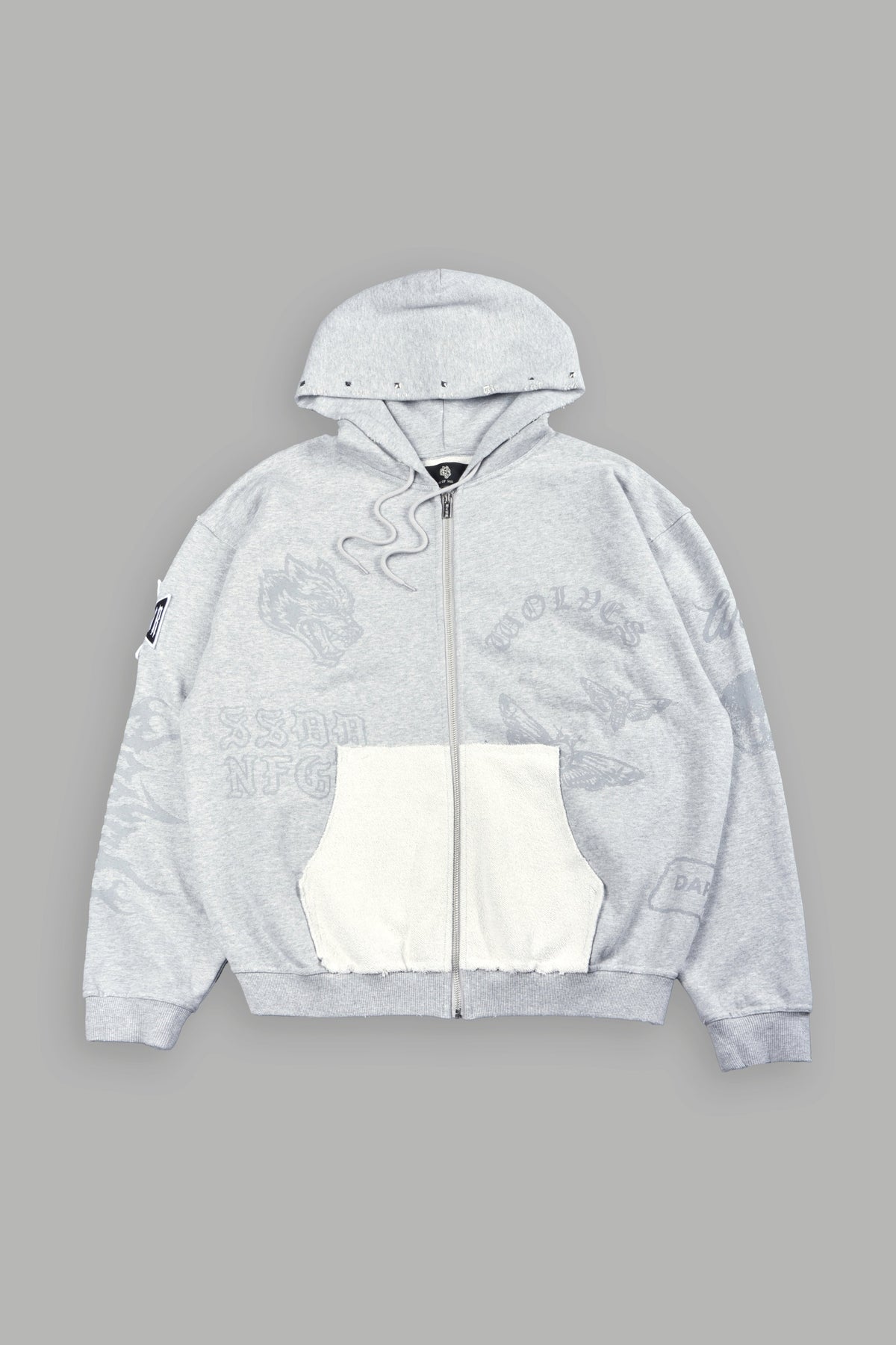Flash Core Grunge Moatis Zip Hoodie In Light Athletic Gray - imagem 1