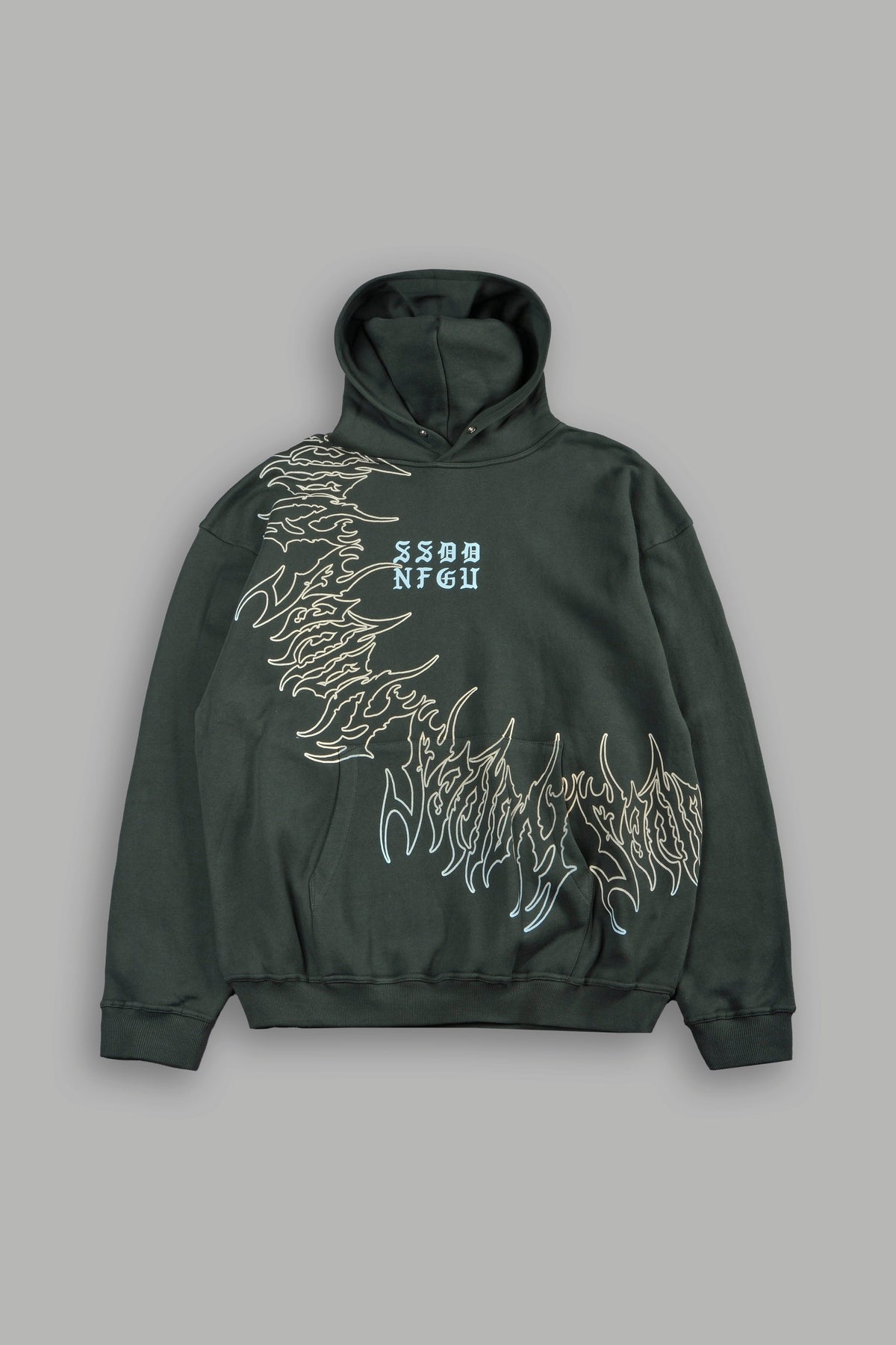 Cherub Hesh Pierce Hoodie In Green Ivy - imagem 1