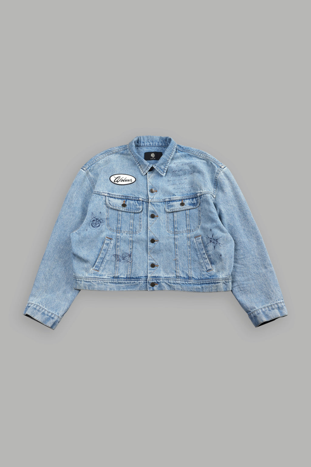 Mickey Flash Cropped American Denim Jacket in Light Wash