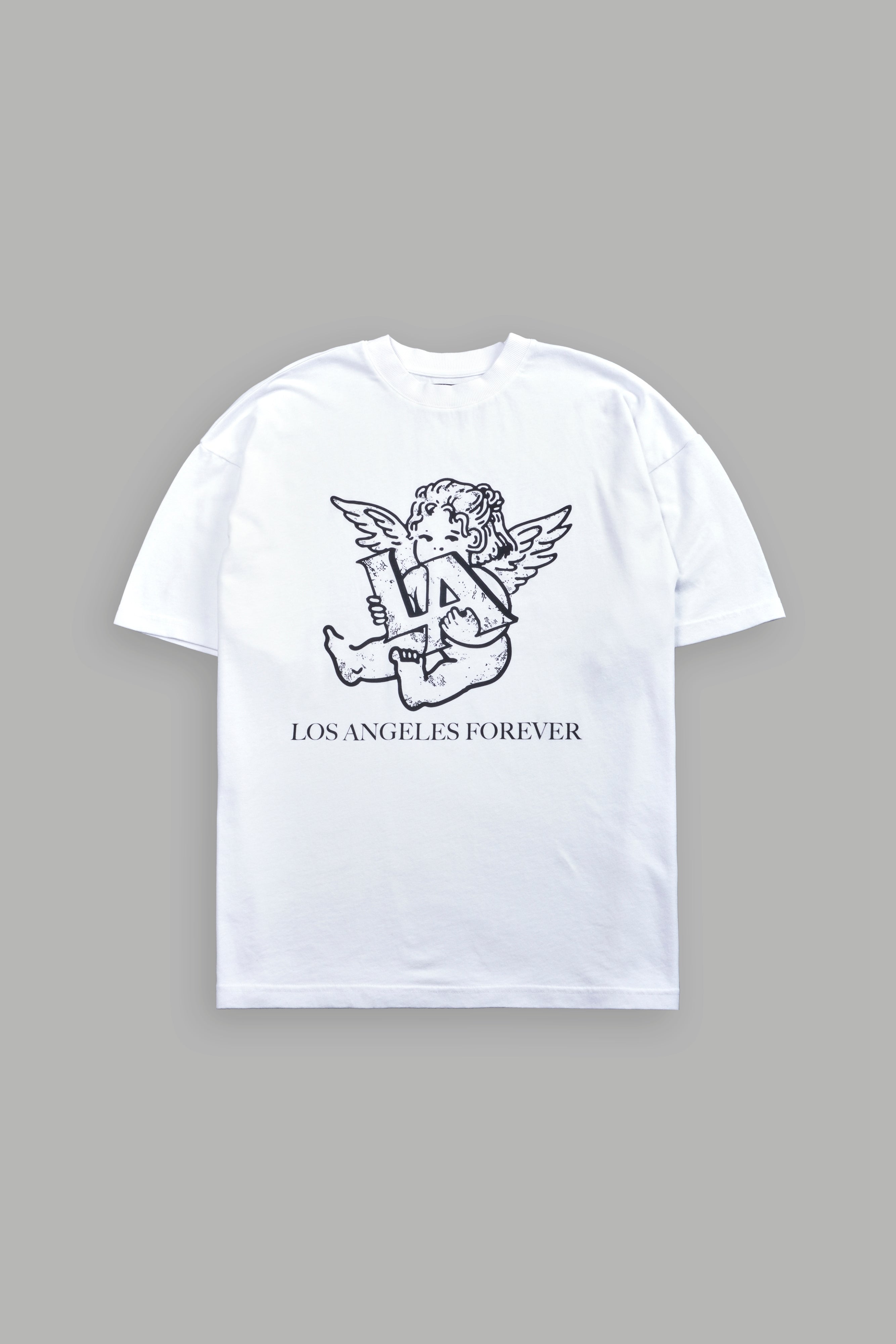 Los Cherub Premium Oversized Tee in White — imagem 1