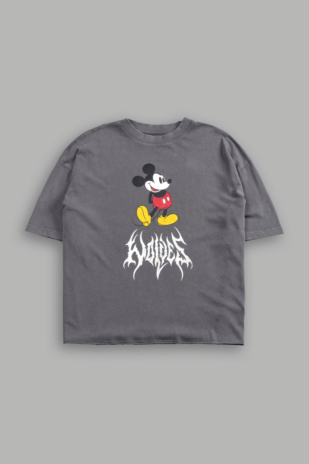 Mickey Mouse Hesh Premium Raw Hem Box Cut Tee in Slate Gray