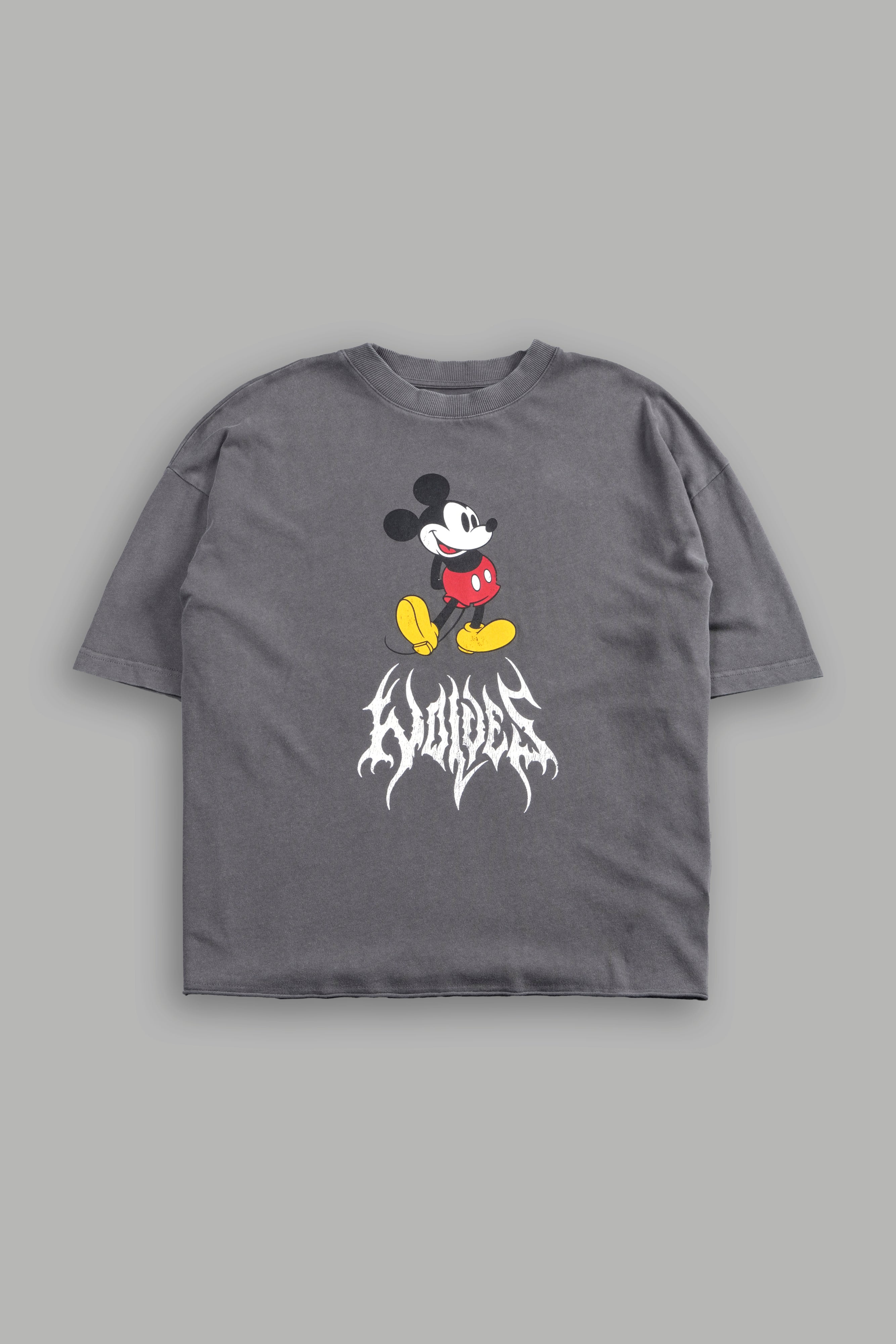 Mickey Mouse Hesh Premium Raw Hem Box Cut Tee in Slate Gray