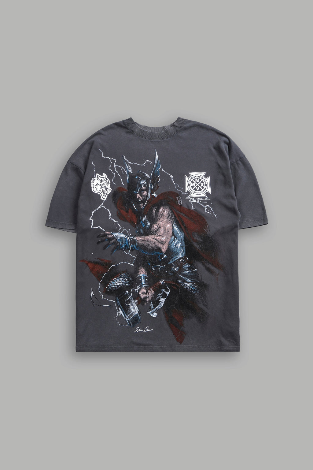 Son Of Odin "Premium" Oversized Tee in Wolf Gray — imagem 1