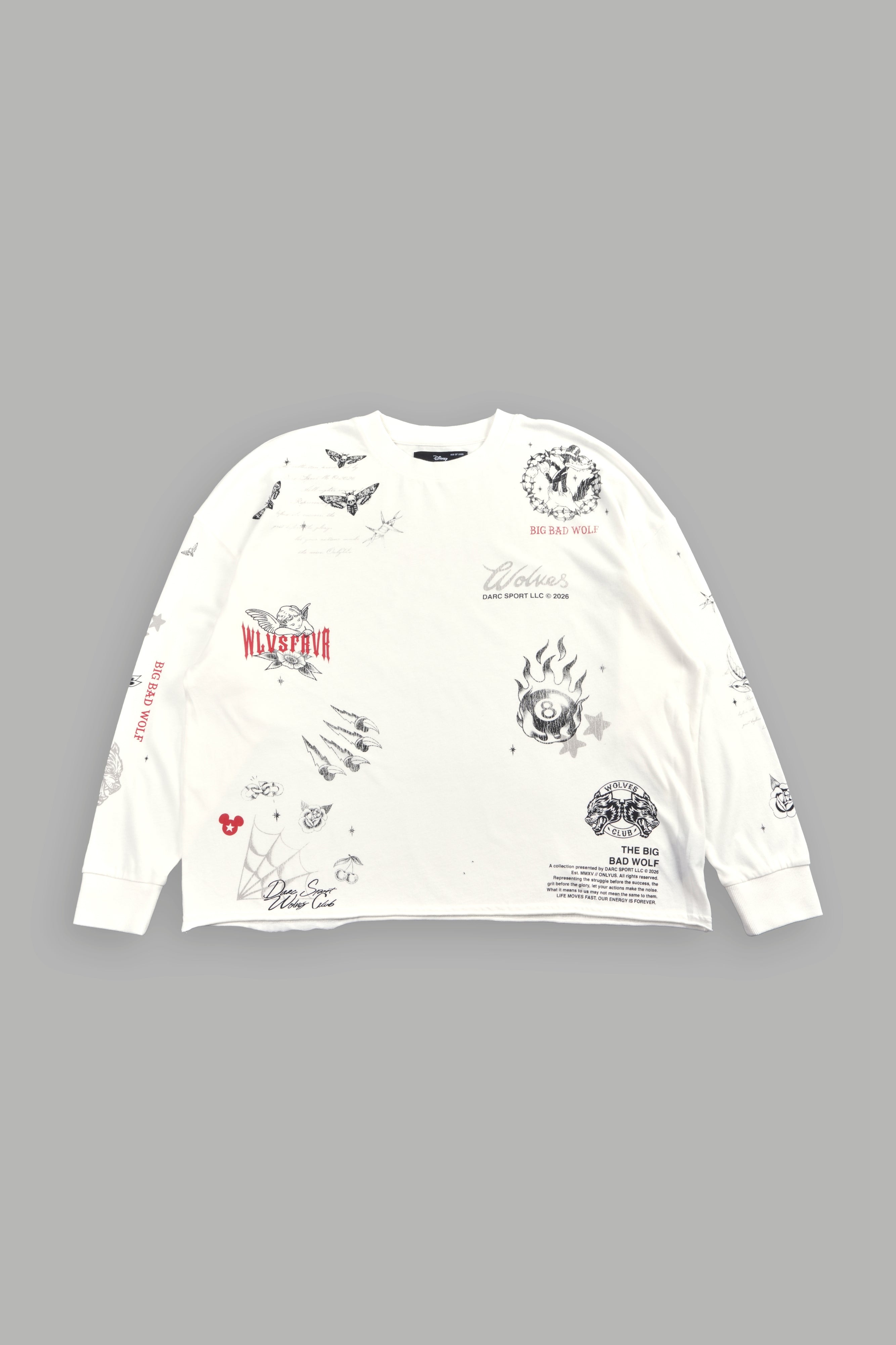 Big Bad Wolves Premium Box Cut Ls Tee in Cream