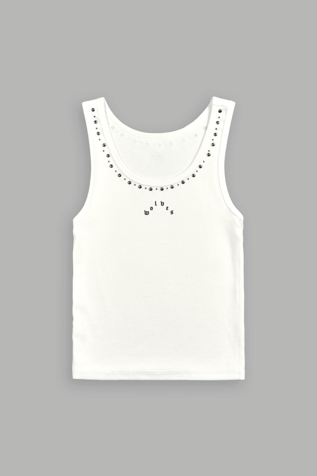 Stud Pyramid Liv Tank Top in White