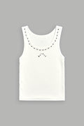 Stud Pyramid Liv Tank Top in White