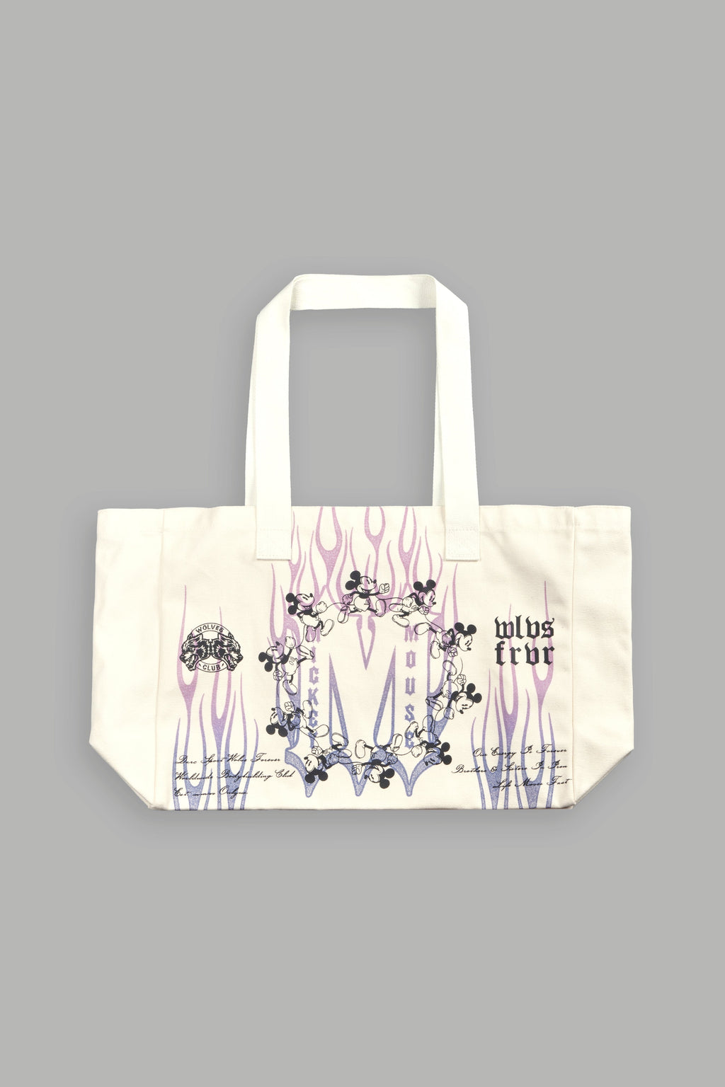Mickey Forever Canvas Tote in Cream