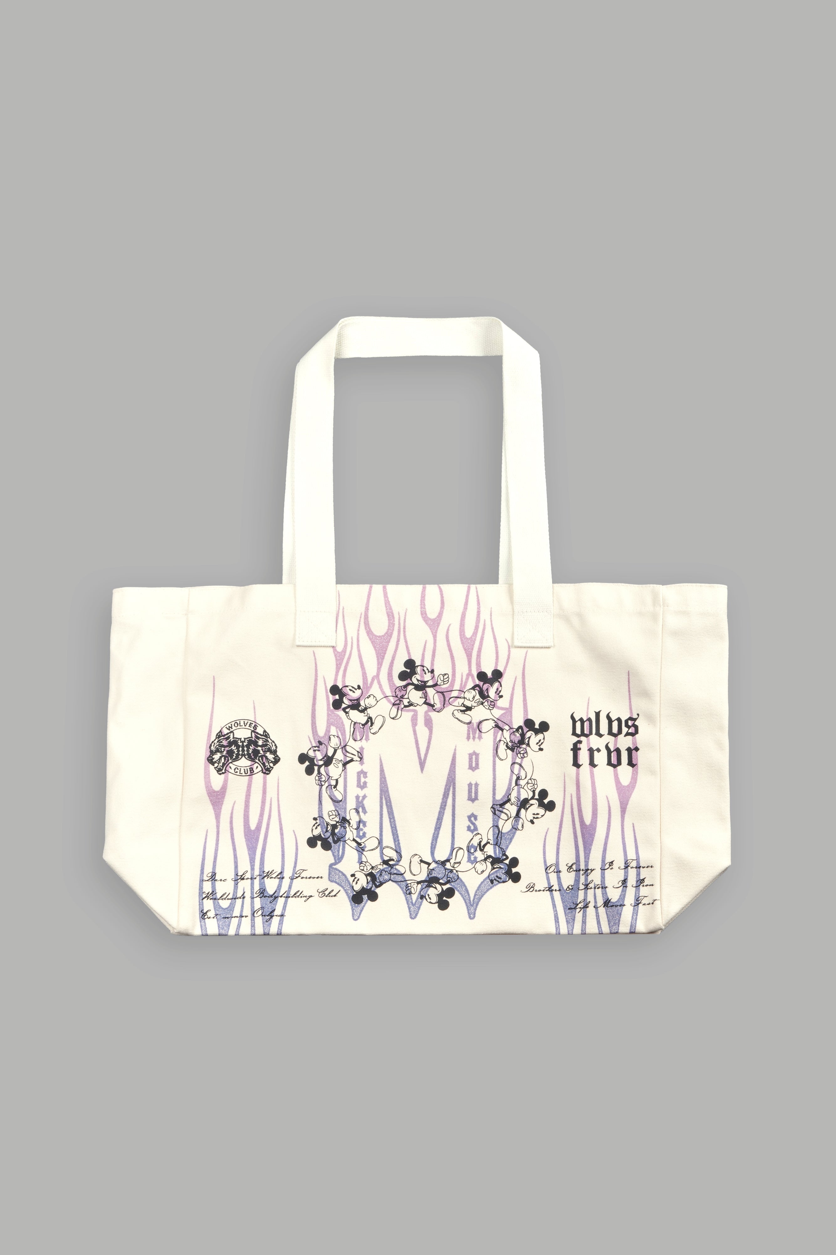 Mickey Forever Canvas Tote in Cream