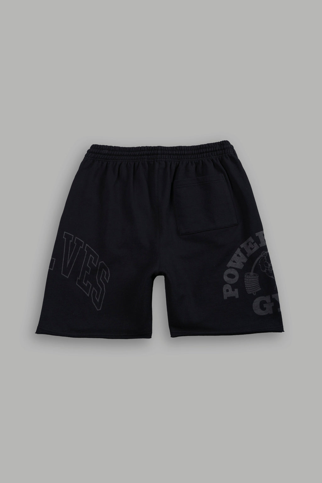Powerhouse of the Wolves Grunge Brock Sweat Shorts in Black — imagem 3