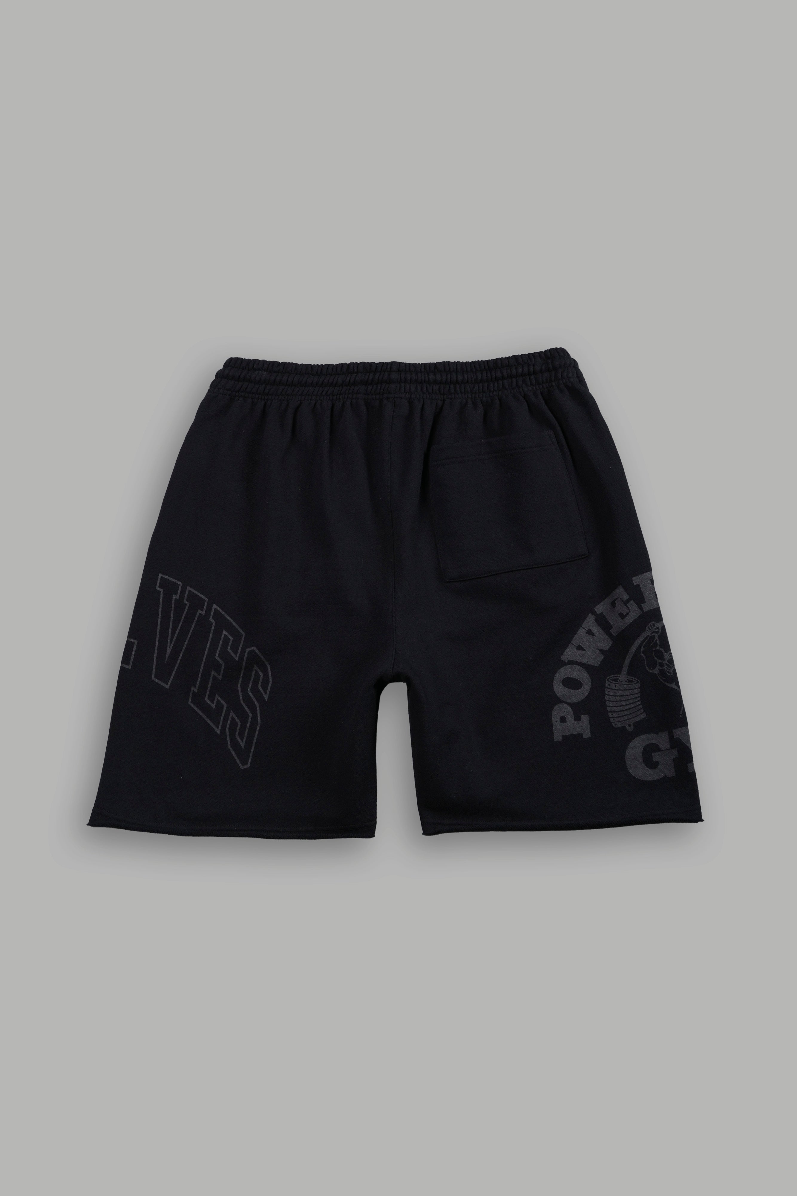 Powerhouse of the Wolves Grunge Brock Sweat Shorts in Black — imagem 3