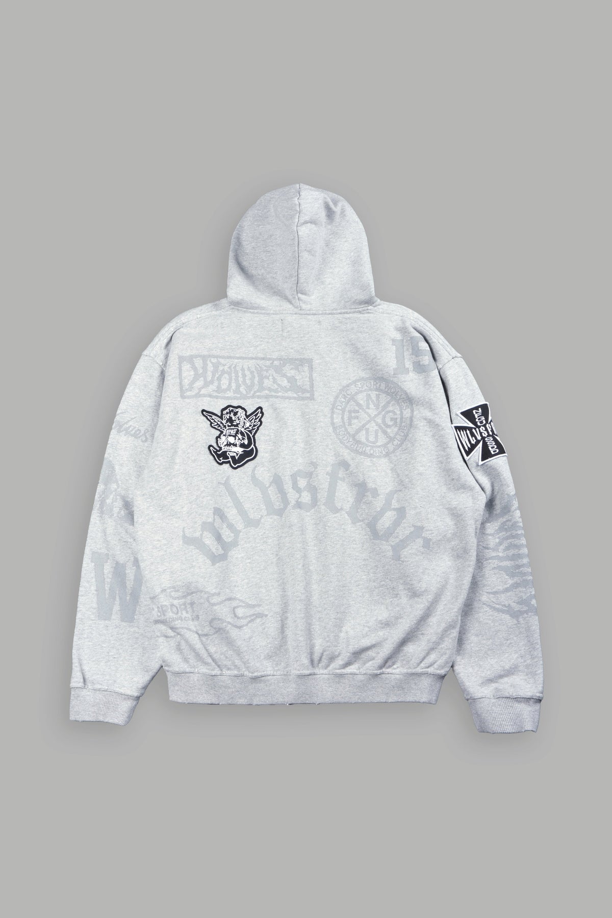Flash Core Grunge Moatis Zip Hoodie In Light Athletic Gray - imagem 3