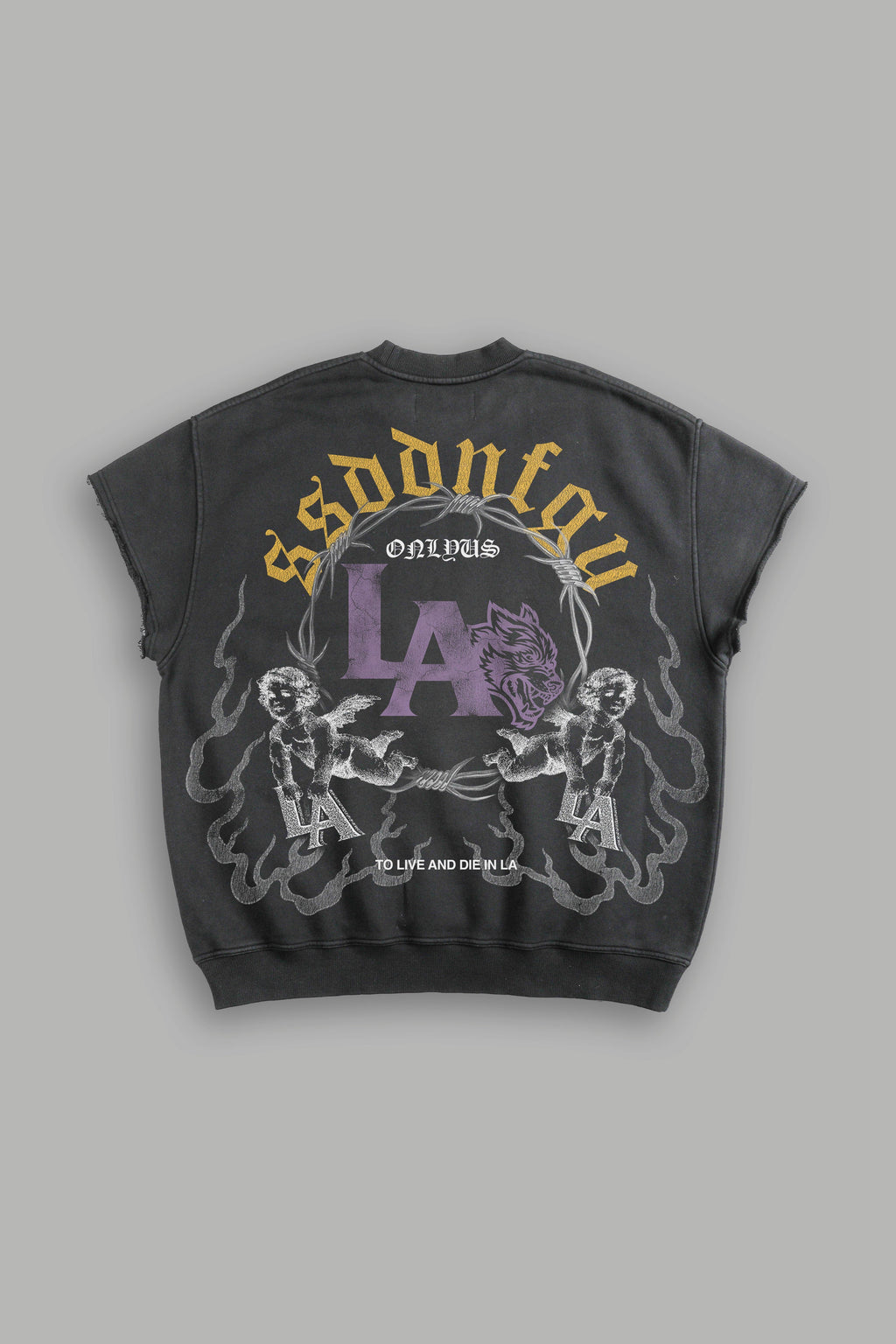 La Heritage Cap Sleeve London Crewneck in Wolf Gray — imagem 1