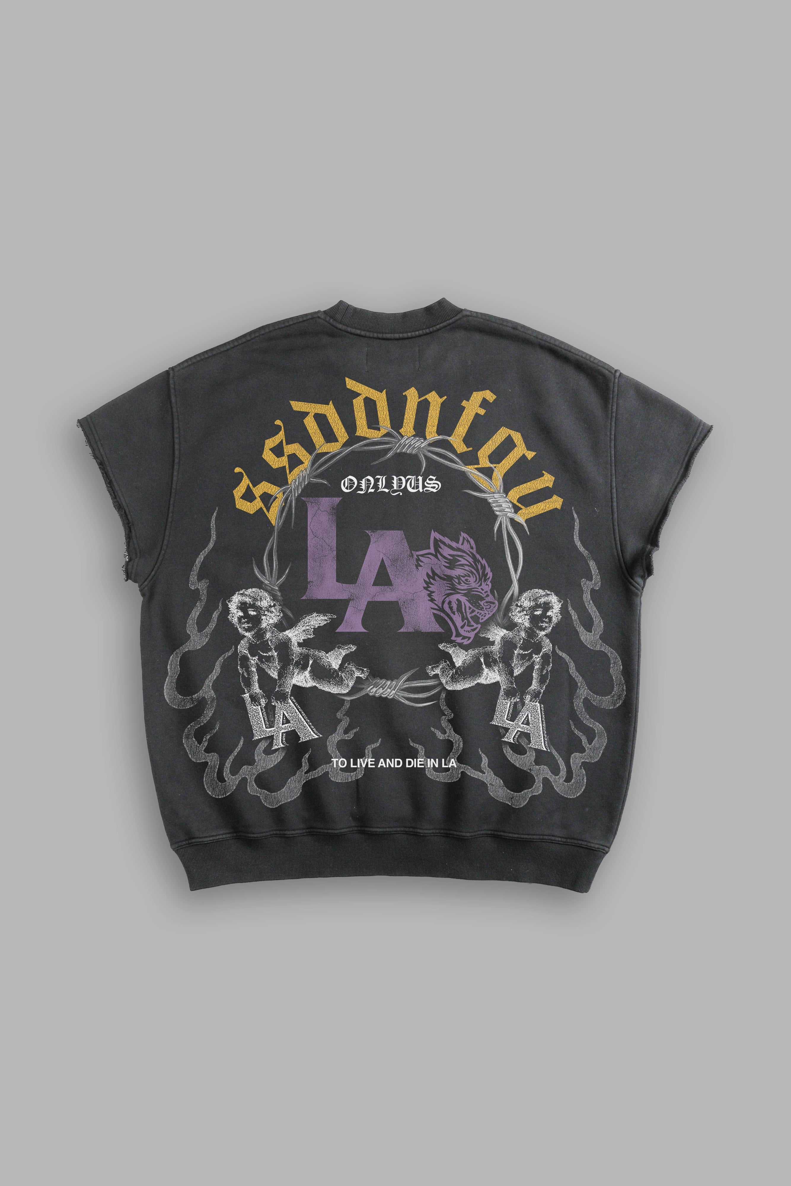 La Heritage Cap Sleeve London Crewneck in Wolf Gray — imagem 1