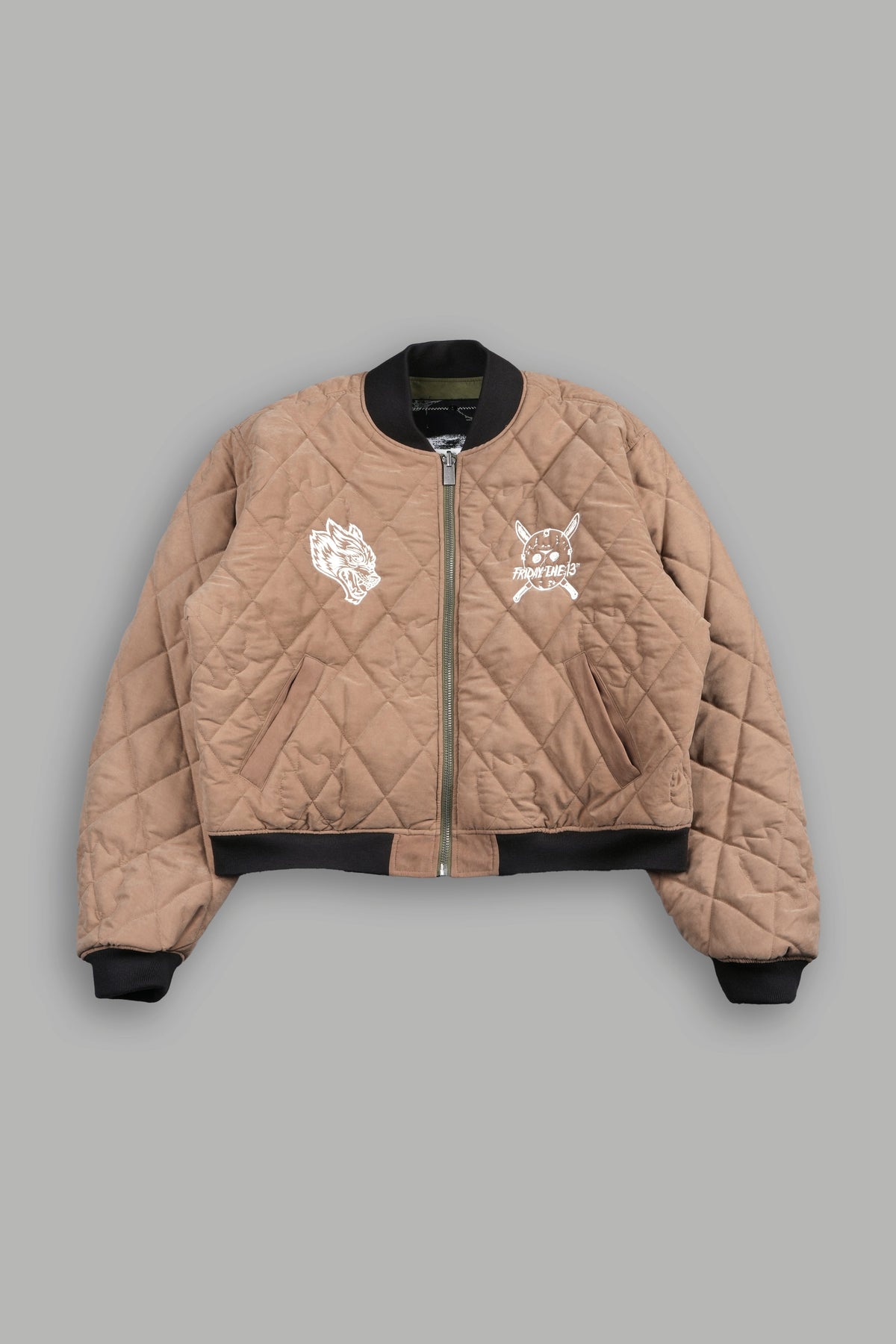 Jason Frvr Cloud Quilted Reversible Bomber Jacket In Dover Green/Taupe