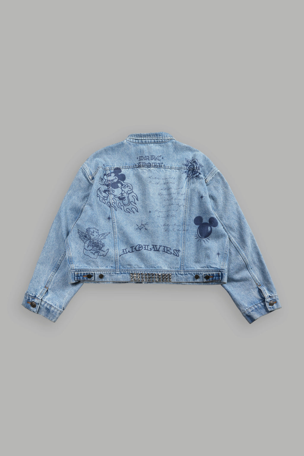 Mickey Flash Cropped American Denim Jacket in Light Wash
