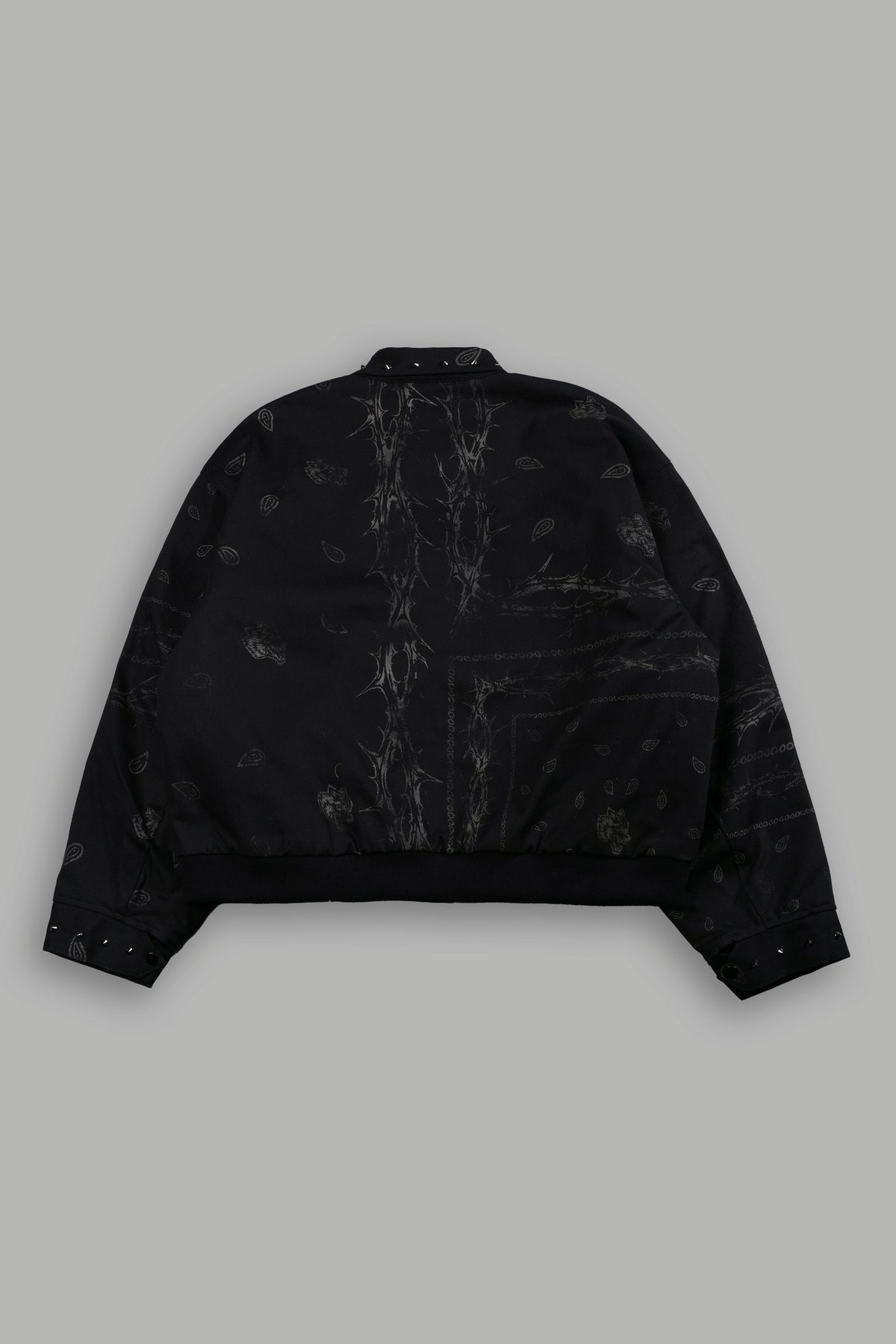 Studded Wolves Pyramid Moe Jacket in Black Thorn Paisley - imagem 3