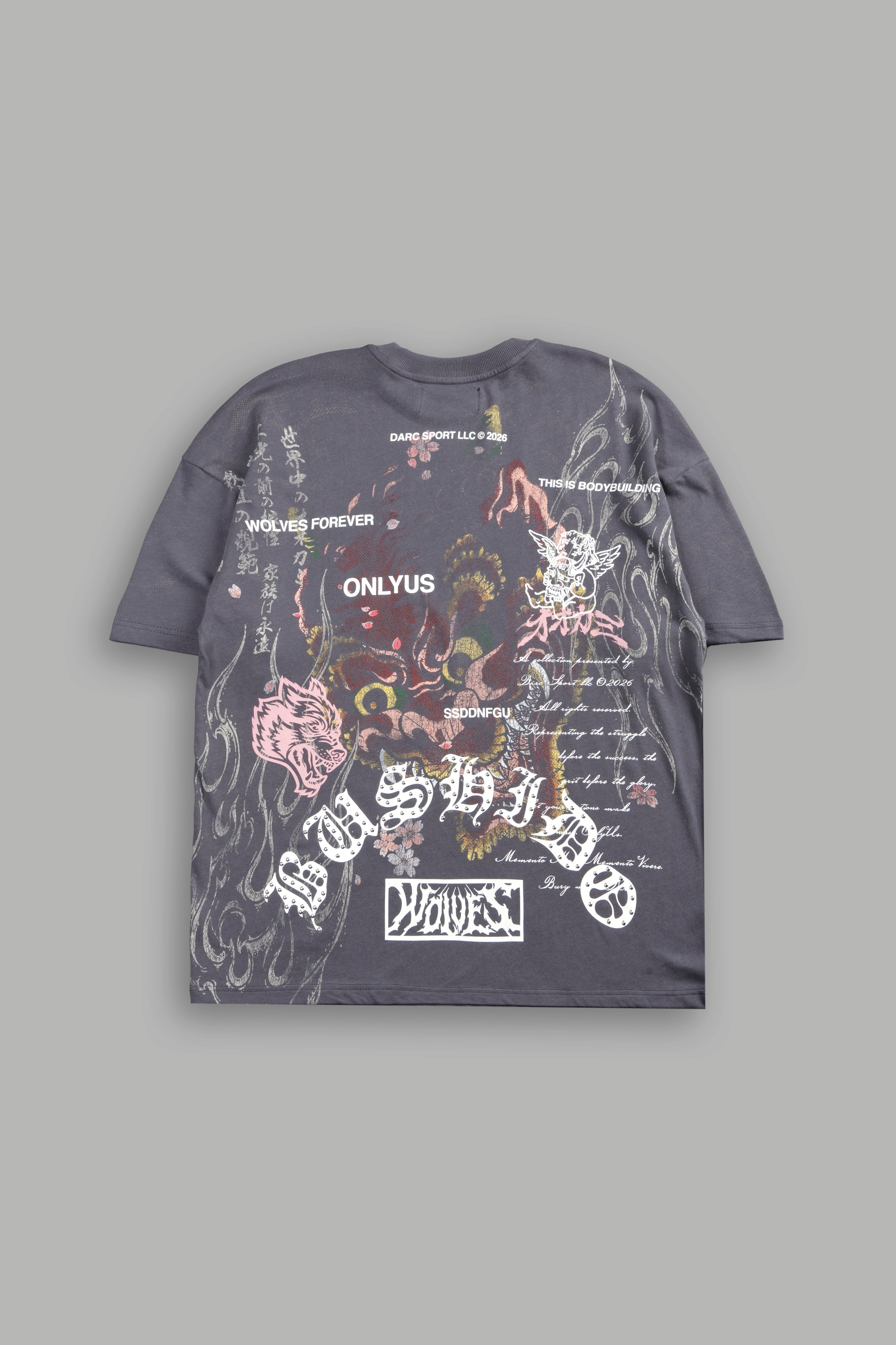 Shutendoji Premium Oversized Tee in Slate Gray — imagem 1