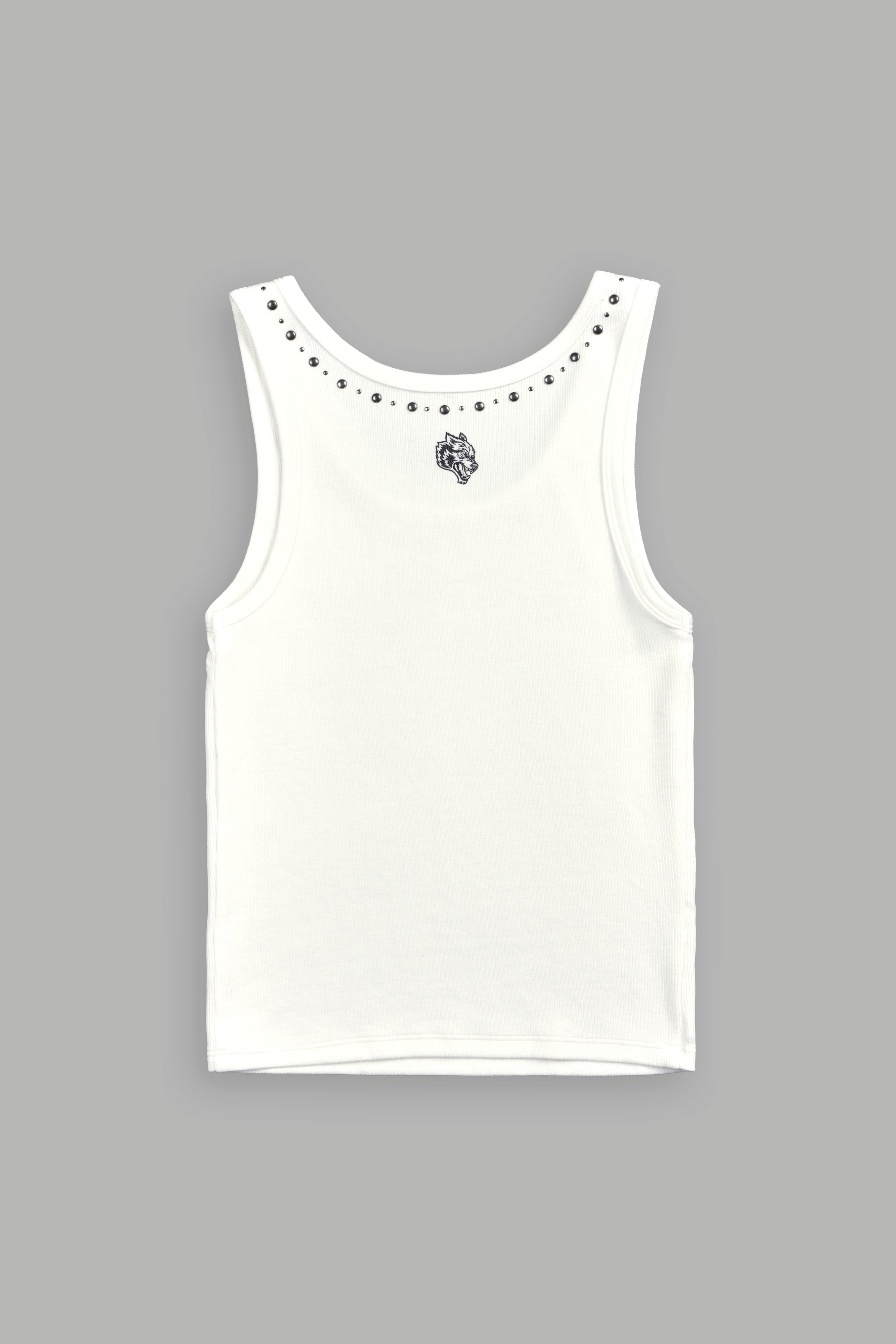 Stud Pyramid Liv Tank Top in White