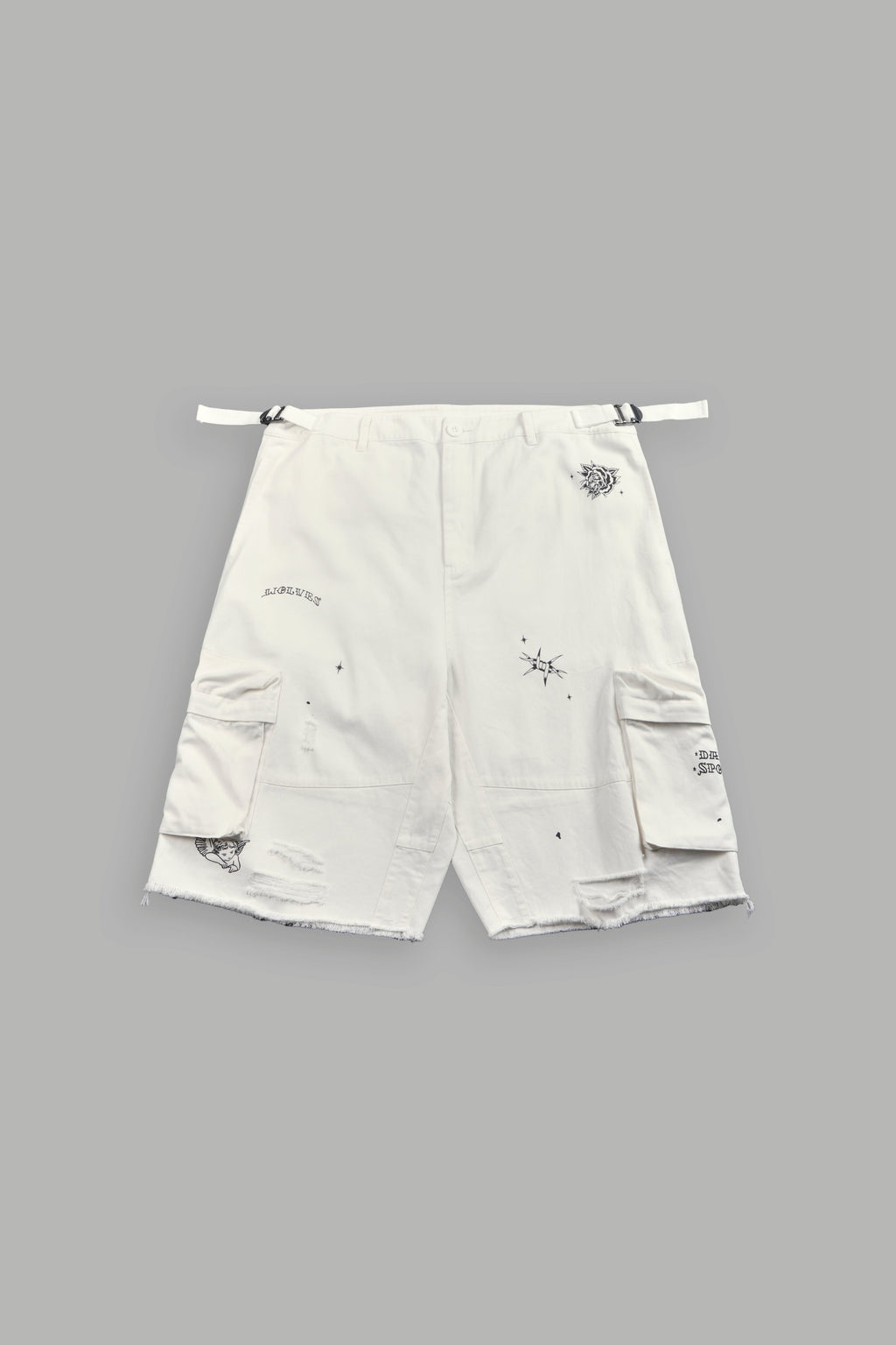 Darc Flash Duke Cargo Shorts in Cream