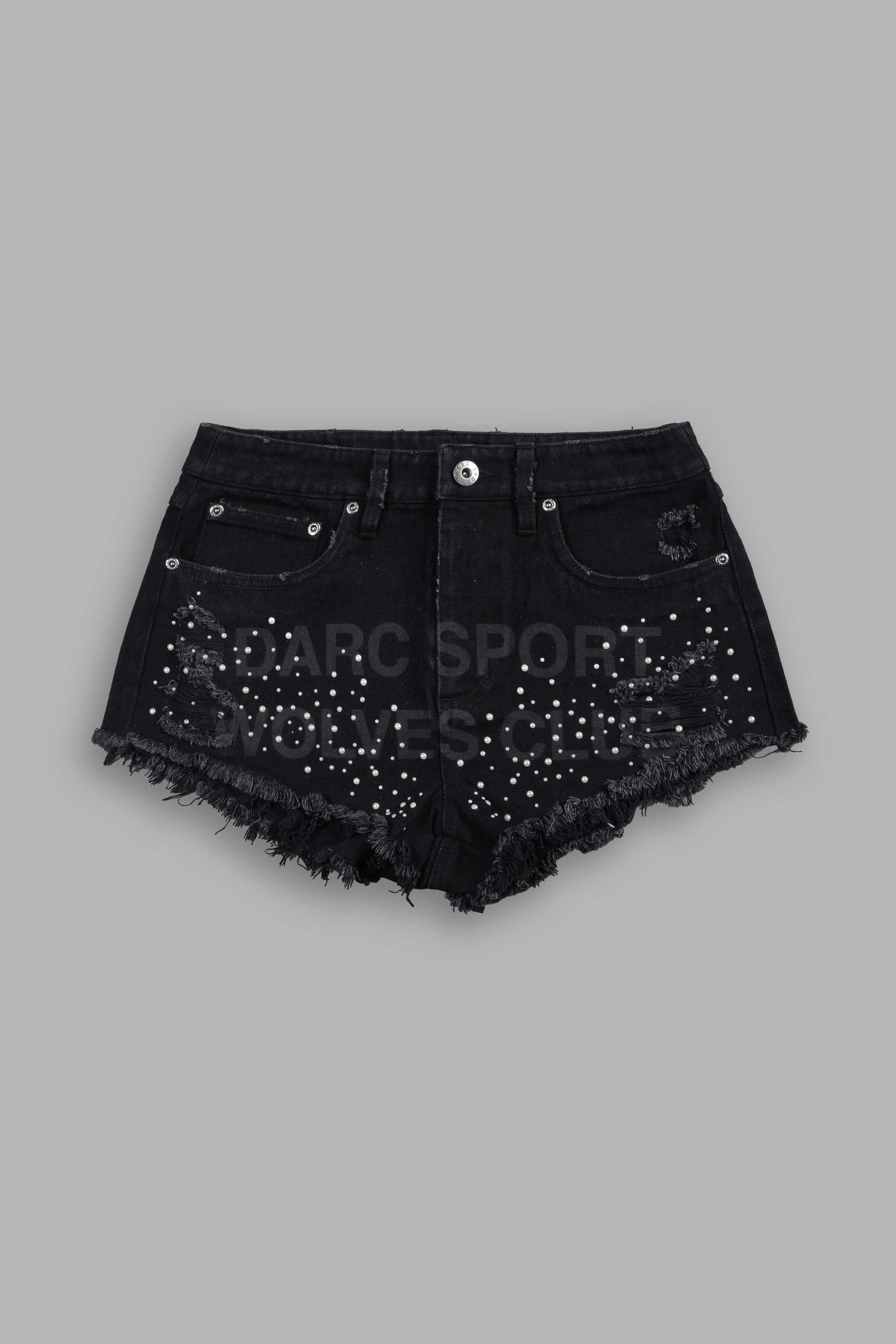 Pearl Heritage Low Rise Cut Off Short in Black Denim — imagem 9
