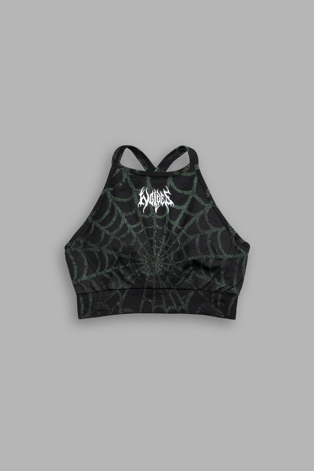 Hesh "Everson Seamless" High Neck Bra in Black/Green Symbiote Web — imagem 6