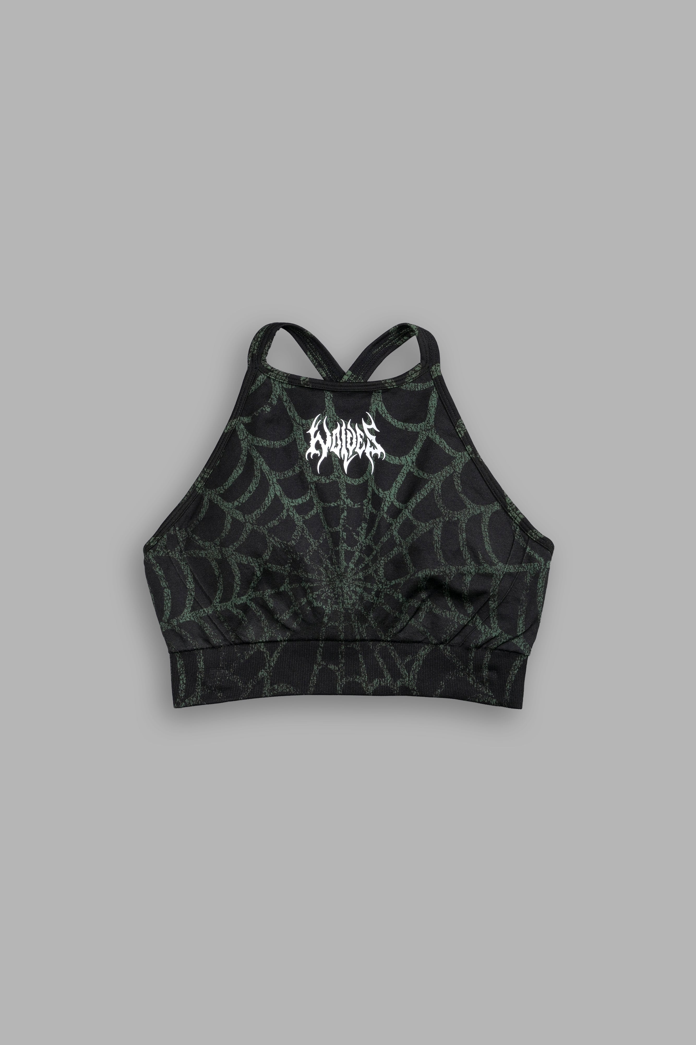 Hesh "Everson Seamless" High Neck Bra in Black/Green Symbiote Web — imagem 6