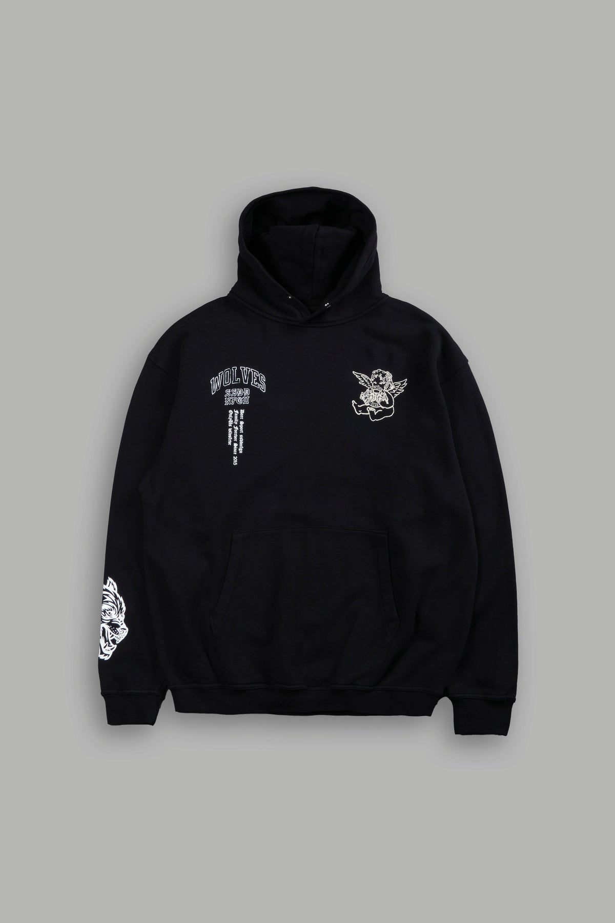 Wolves Club Cherub Pierce Hoodie in Black - imagem 3