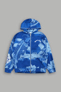 Darc Koi Anya Double Zip Hoodie in Serenity Blue — imagem 1